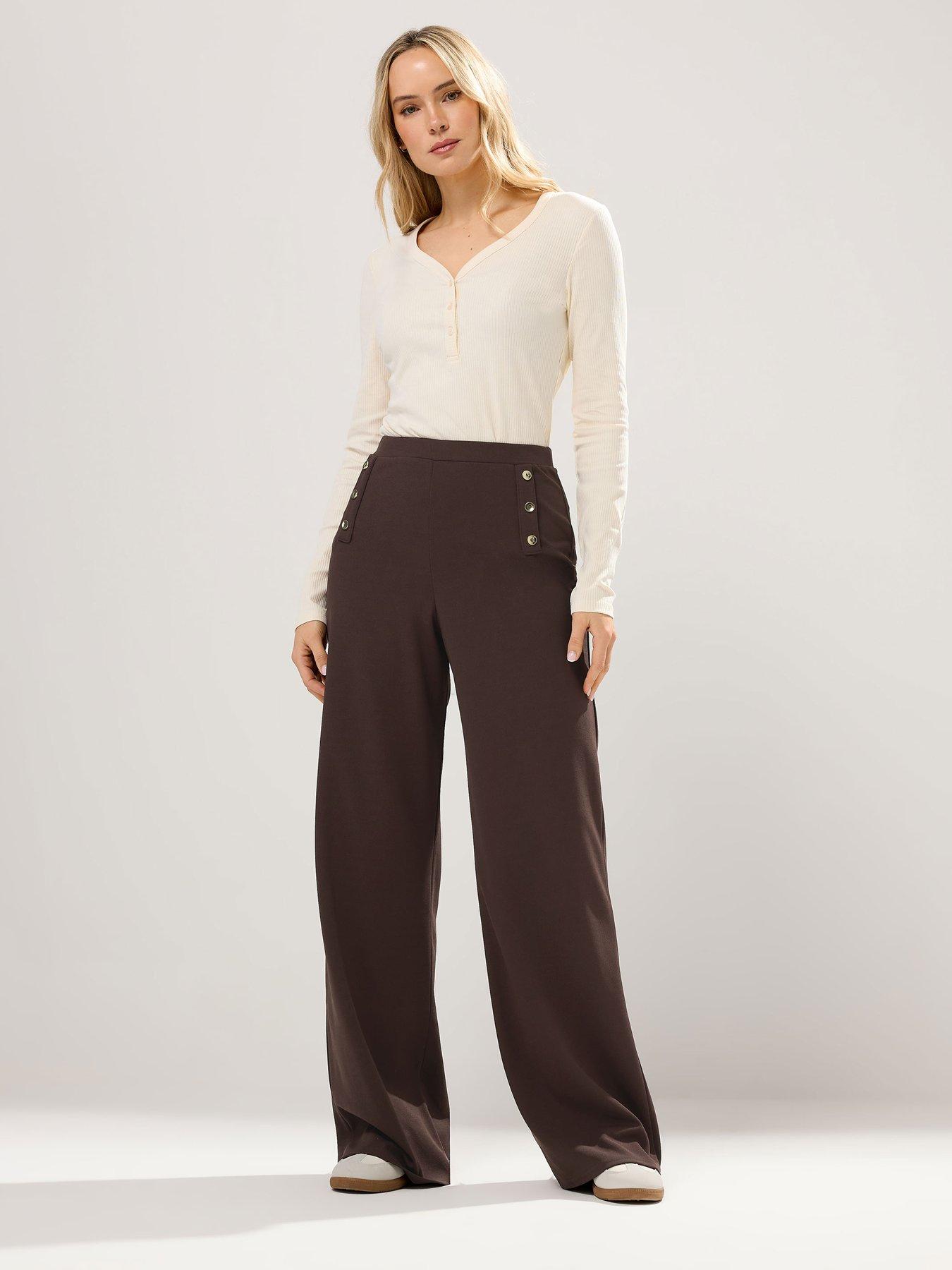 long-tall-sally-military-button-trouser-36-brown