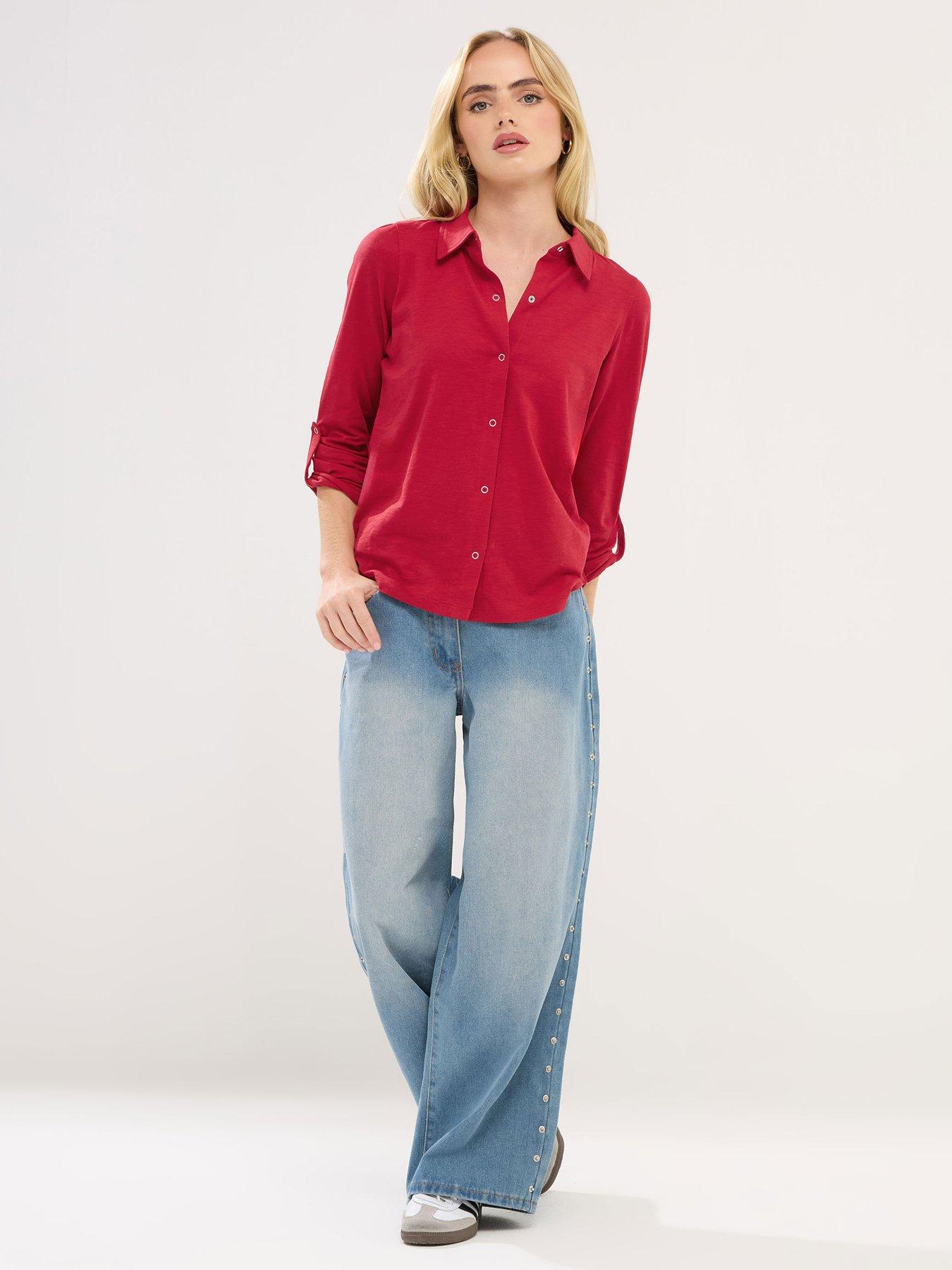 pixiegirl-petite-turn-up-sleeve-shirt-redback