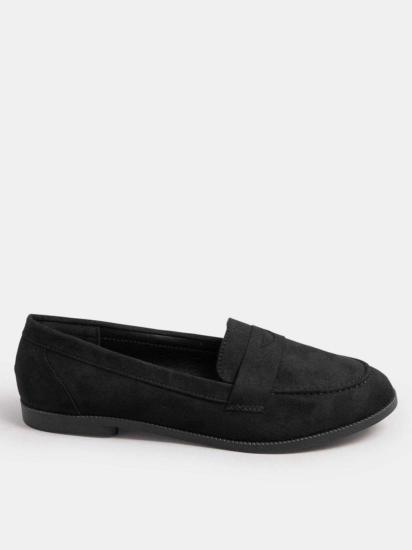 Image 1 of 4 of Yours Wide Fit Suede Loafer - Black