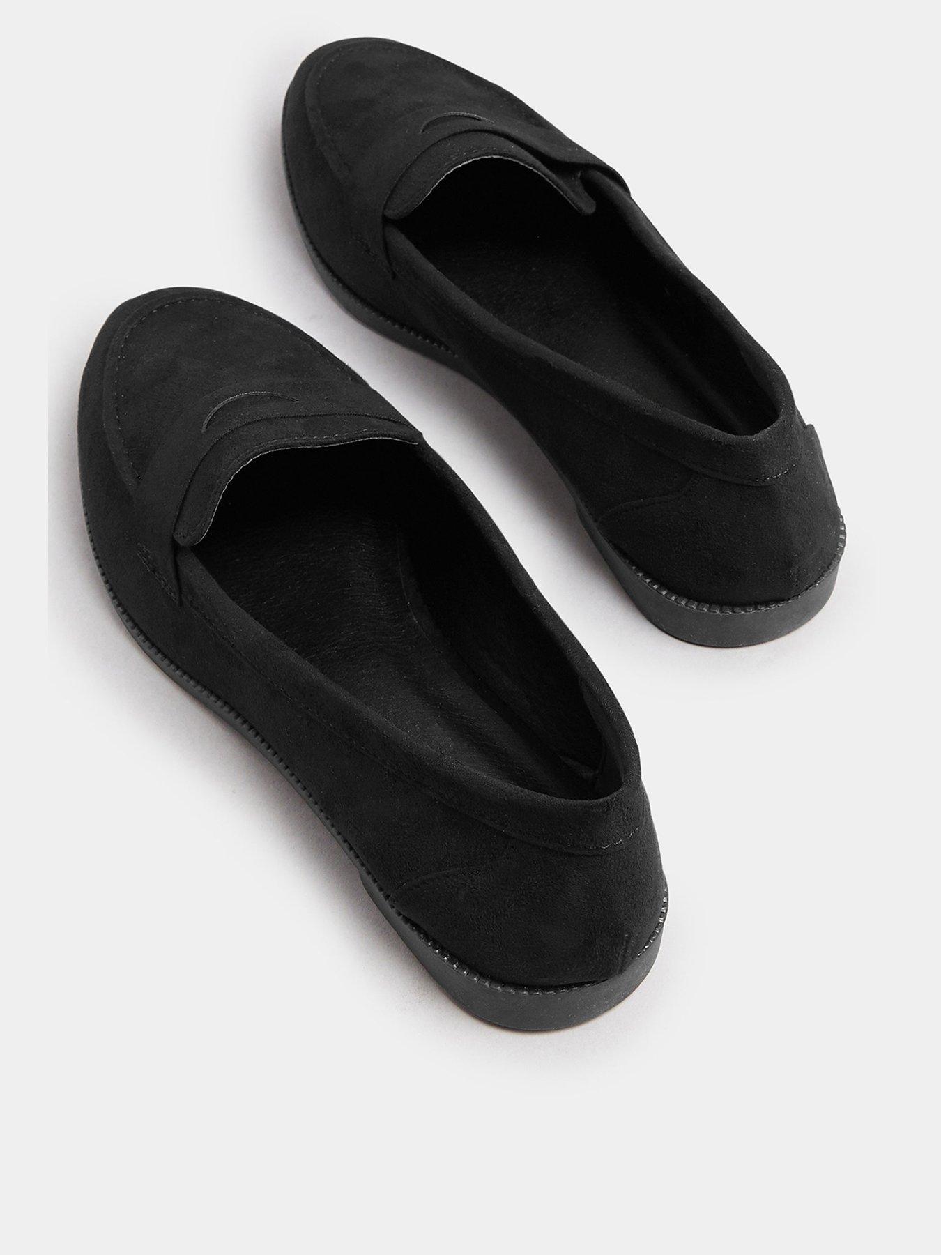 Image 3 of 4 of Yours Wide Fit Suede Loafer - Black