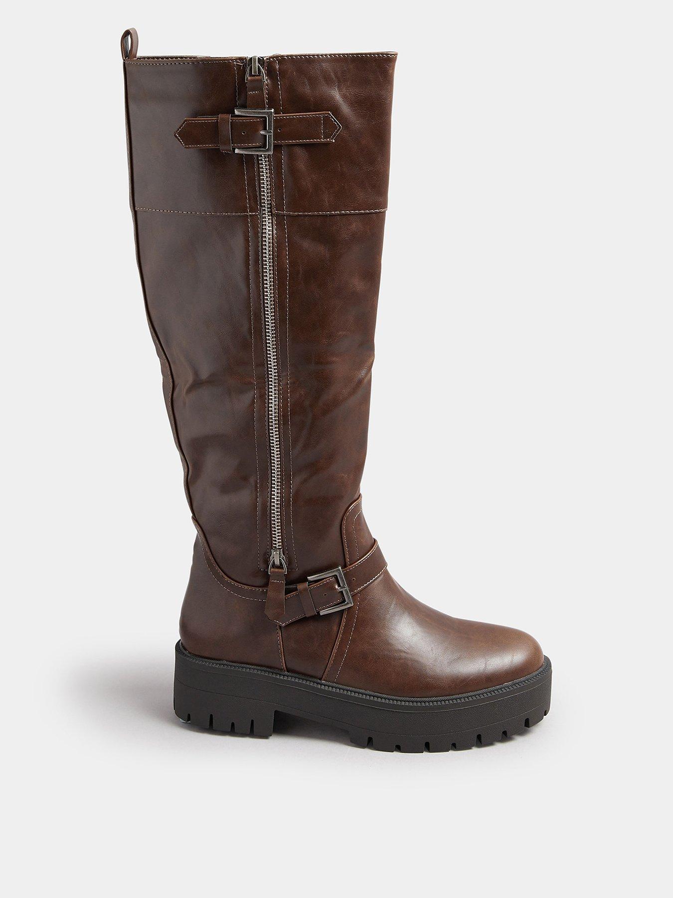 yours-stanadrd-fit-buckle-detail-knee-high-boot-brown