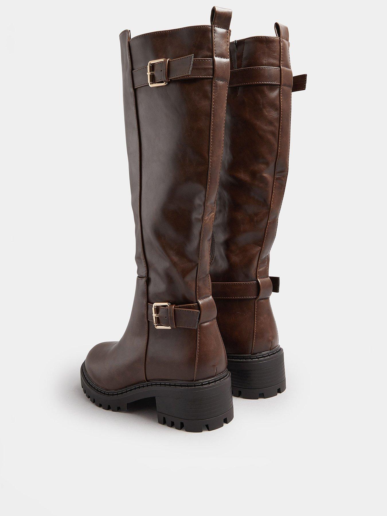 yours-standard-fit-buckle-detail-knee-high-boot-brownback