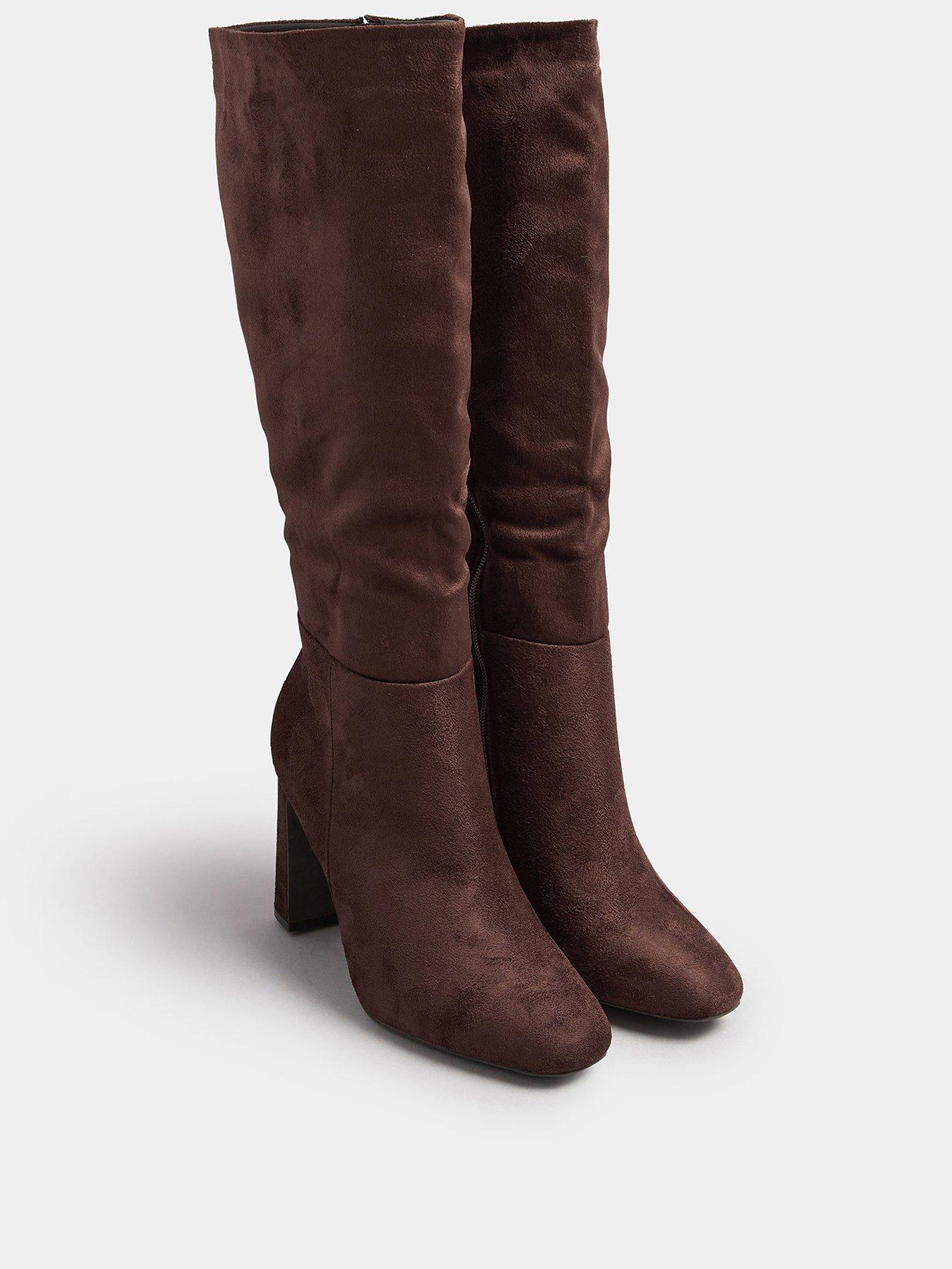yours-standard-fit-heeled-knee-high-boot-brownstillFront