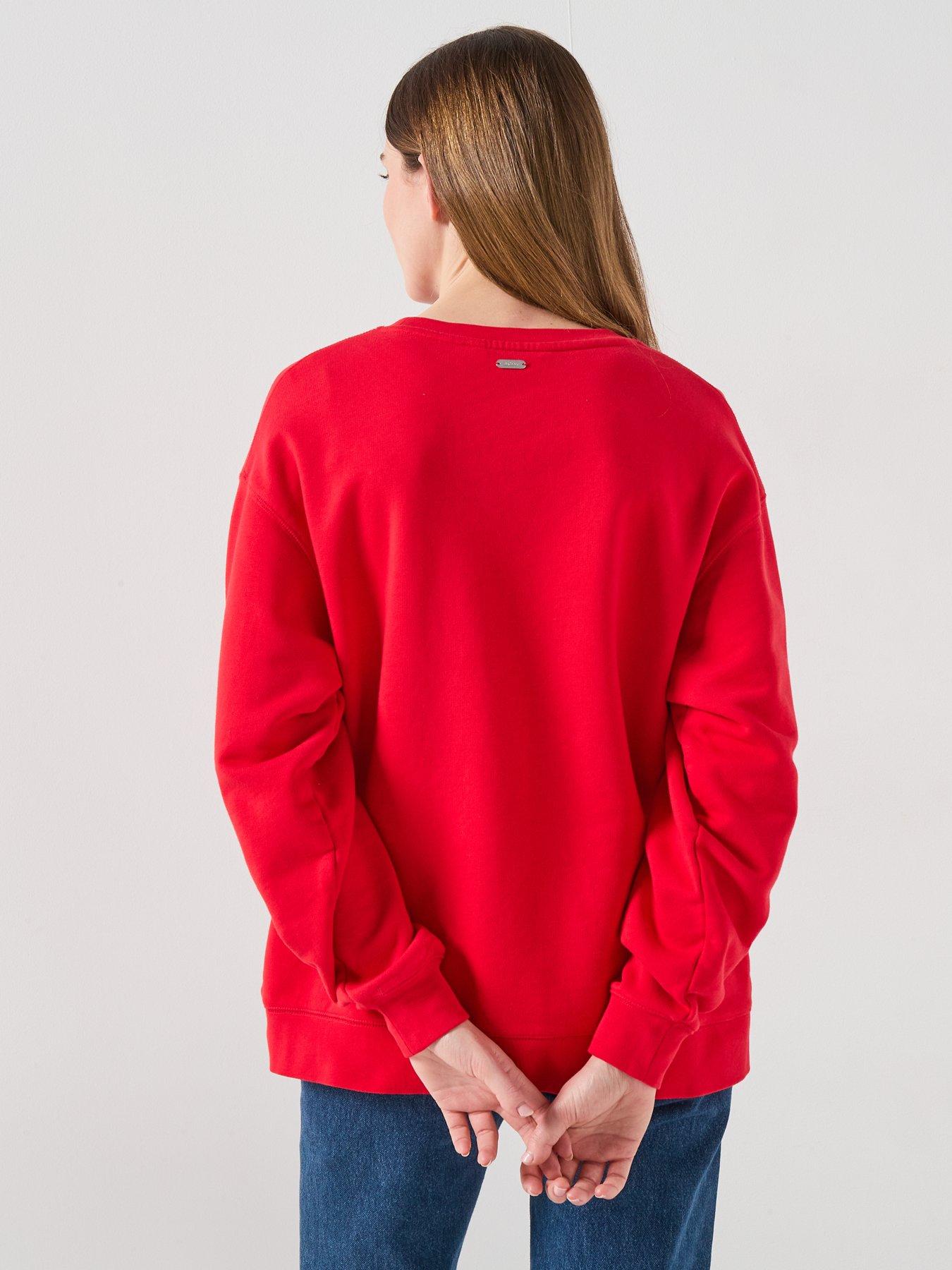 Image 2 of 5 of Barbour Hartland Crew Sweatshirt - Red