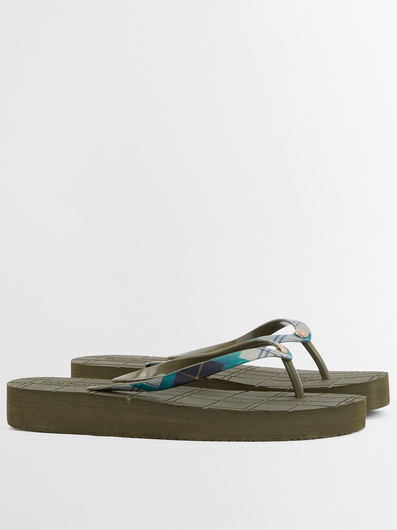 Barbour Tilda Toe Post Sandal - Olive/Ancient Tartan