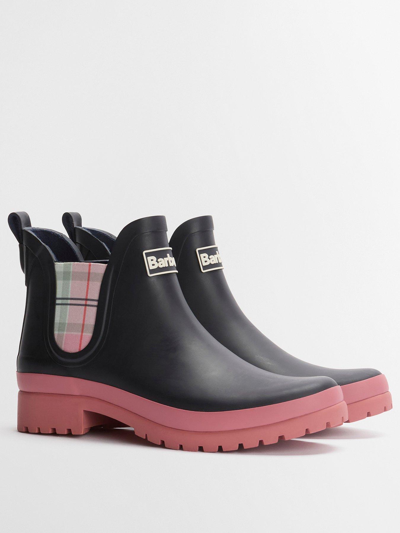 Image 2 of 3 of Barbour Mallow Chelsea Welly - Navy/cherry Blossom
