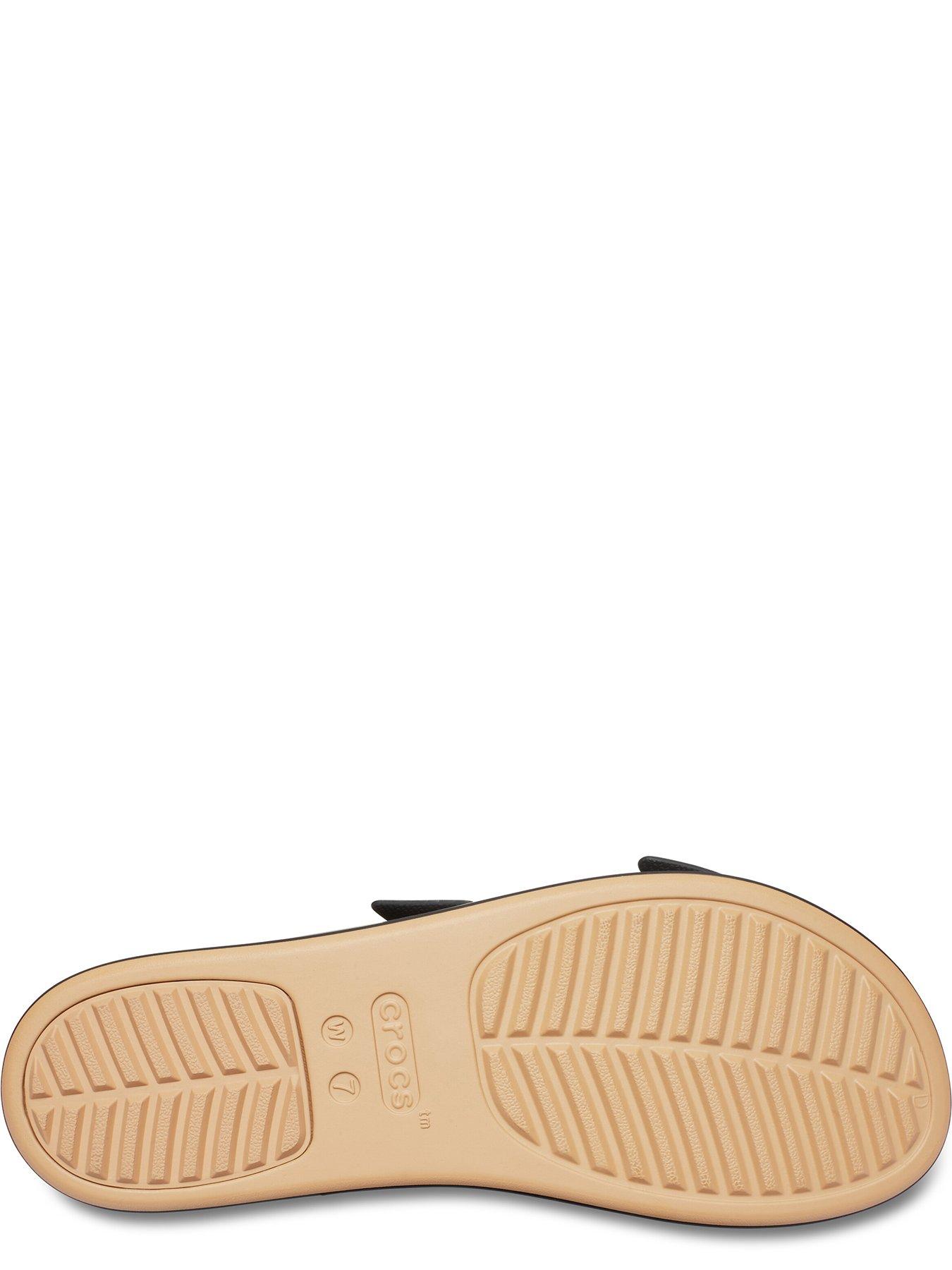 Image 4 of 5 of Crocs Brooklyn Buckle Matte Wrap Low Wedge Sandal - Black