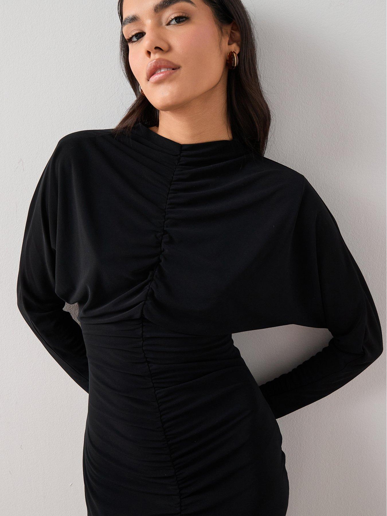 the-very-collection-ruched-front-midi-dress-blackoutfit