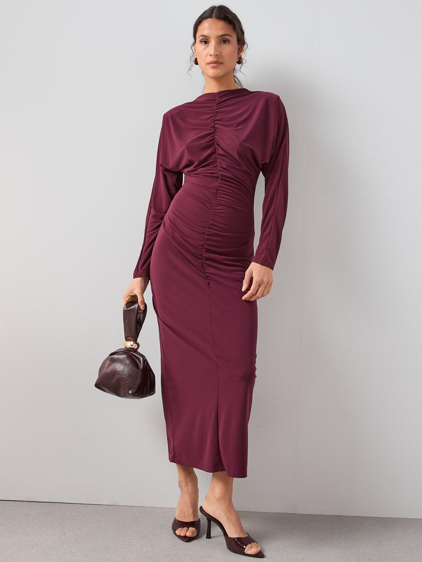 the-very-collection-ruched-front-midi-dress-burgundyback