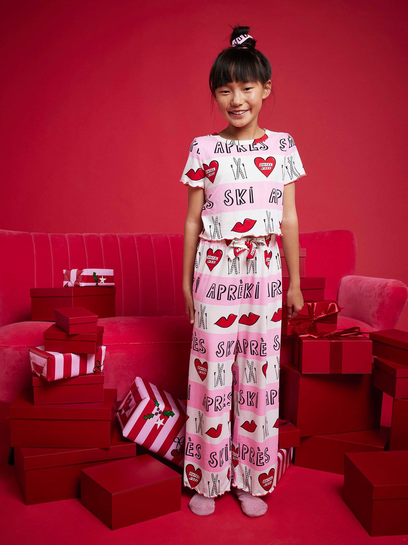 River Island Older Girls Nephthys Apres Ski Pyjama Set - Pink