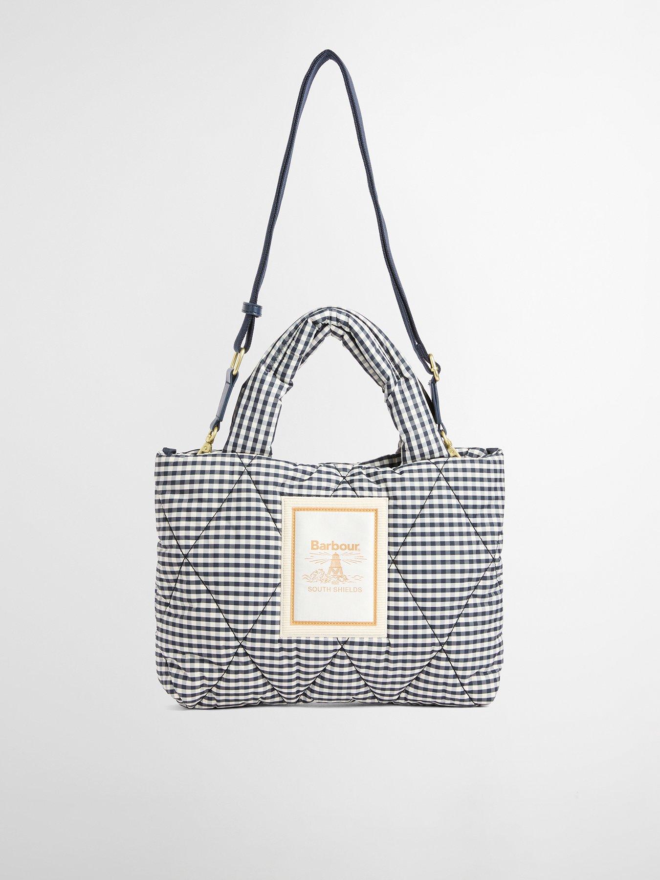 Image 1 of 3 of Barbour Riah Mini Quilted Tote Bag - Gingham Check