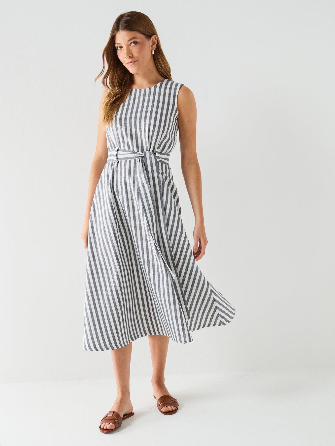 Image 1 of 6 of Barbour Inez Midi Dress - Navy
