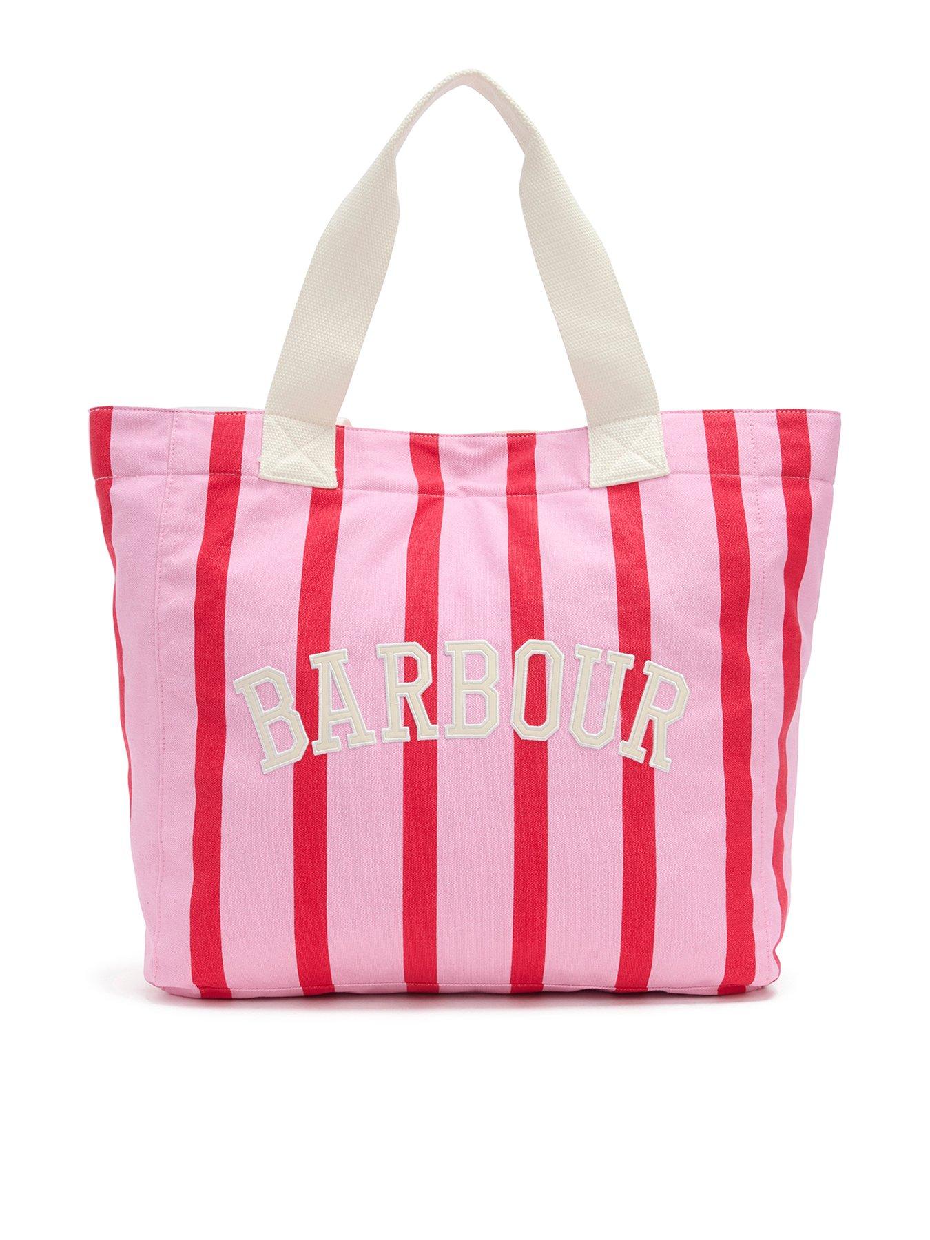 Image 1 of 3 of Barbour Emily Stripe Tote Bag - Cherry Blossom