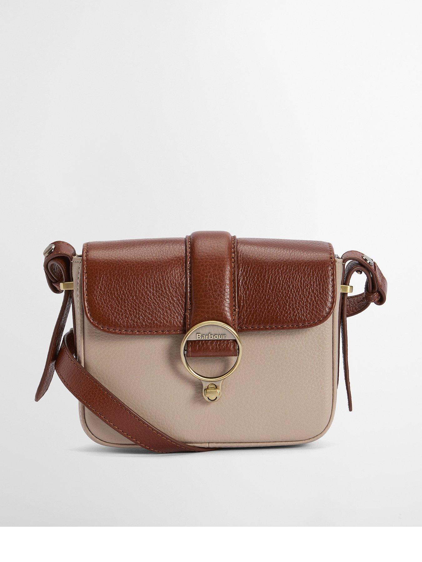 Image 1 of 3 of Barbour Mini Rosa Leather Crossbody Bag - Pebbled/Brown