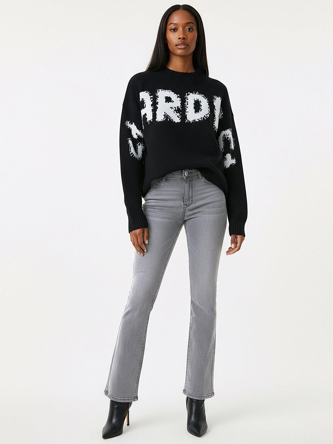 religion-cute-fit-stardust-jumper-in-soft-wool-mix-yarn-with-large-slogan-blackback