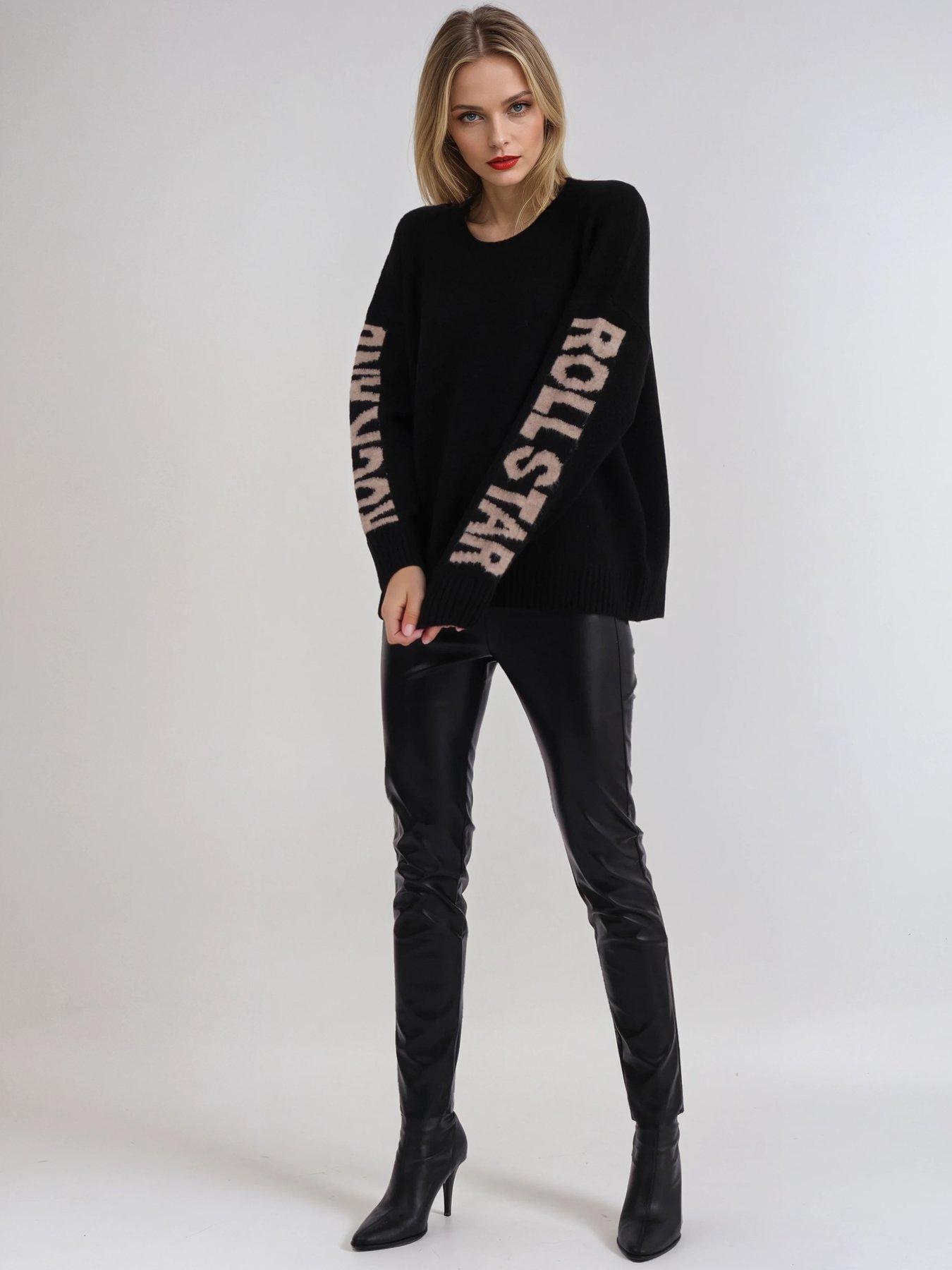 religion-oversized-rock-n-roll-jumper-in-soft-wool-mix-yarn-with-slogan-sleeves-blackback