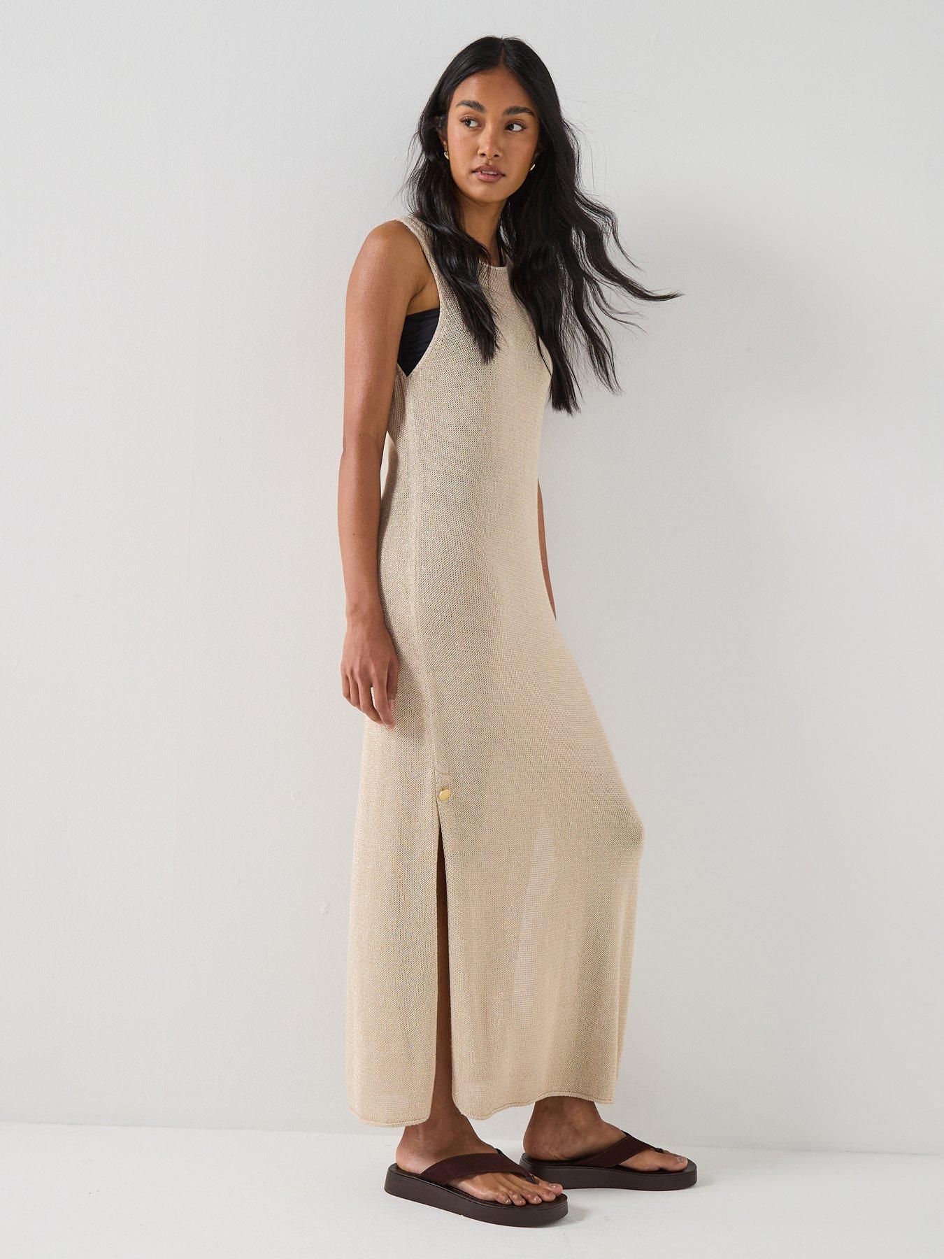 Barbour International Valencia Knitted Midi Dress - Beige