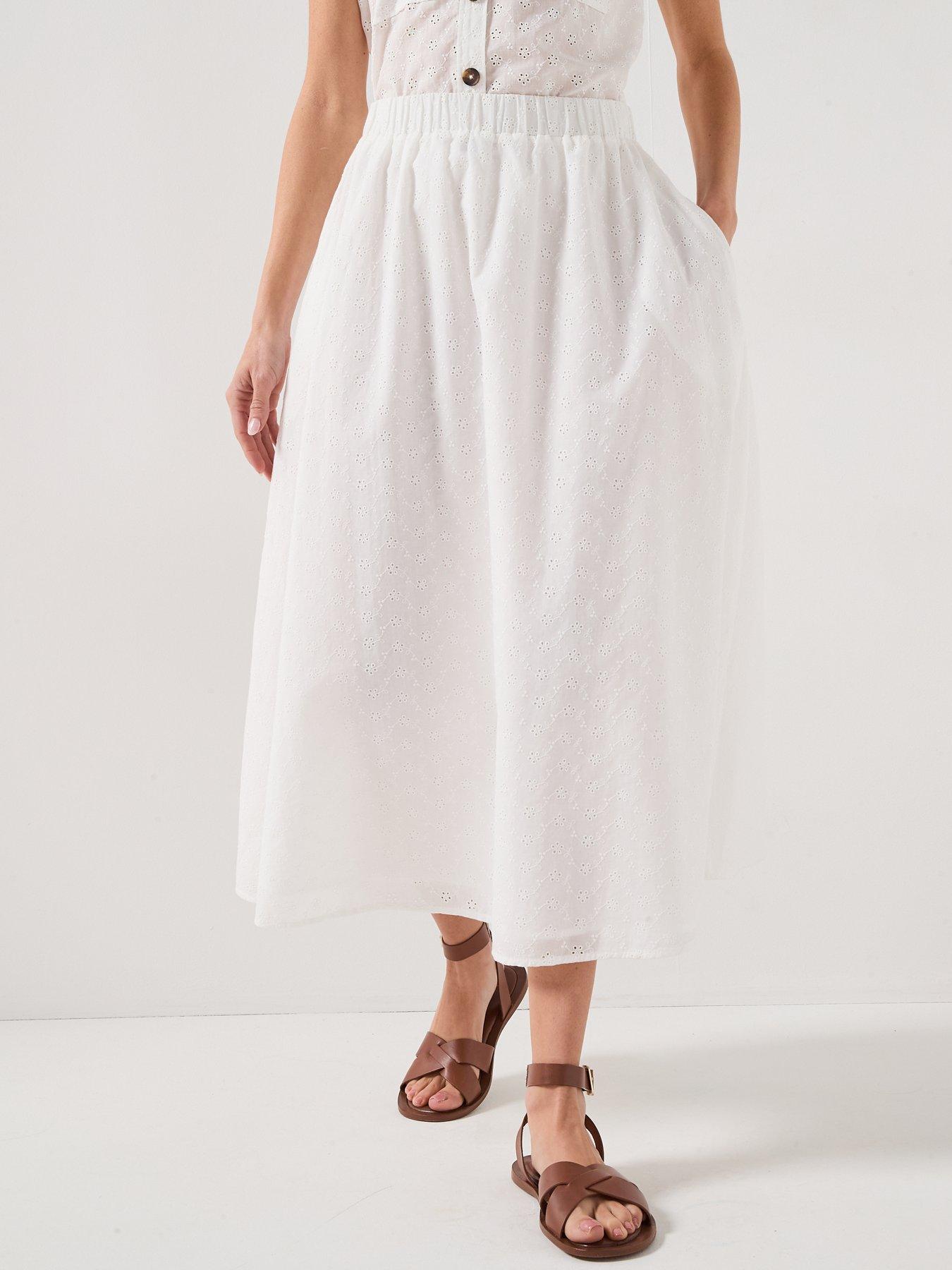 Barbour Melody Midi Skirt - White