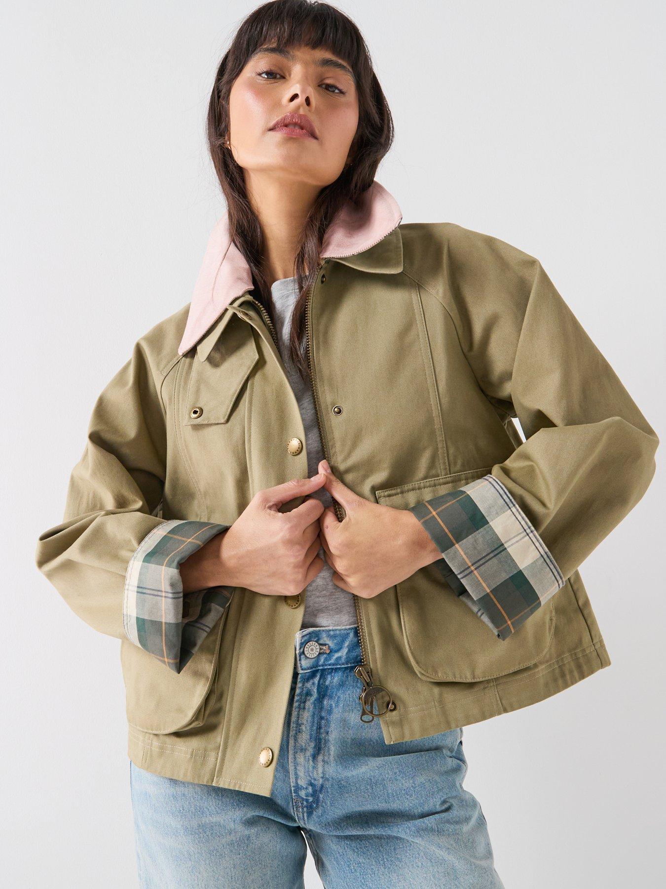 Image 5 of 6 of Barbour Cropped Beadnell Casual Jacket - Green