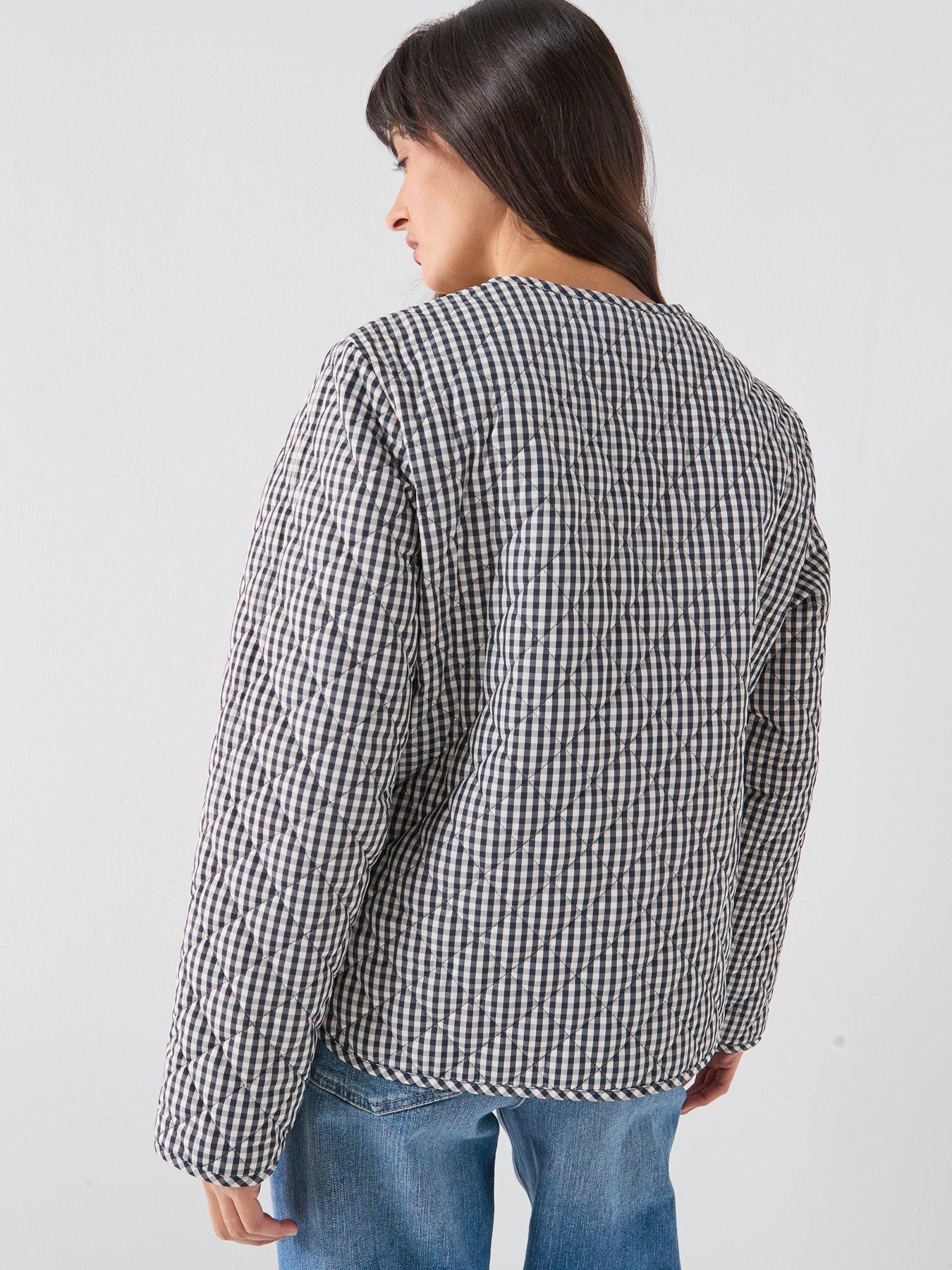 barbour-cashel-check-collarless-quilted-jacket-navystillFront