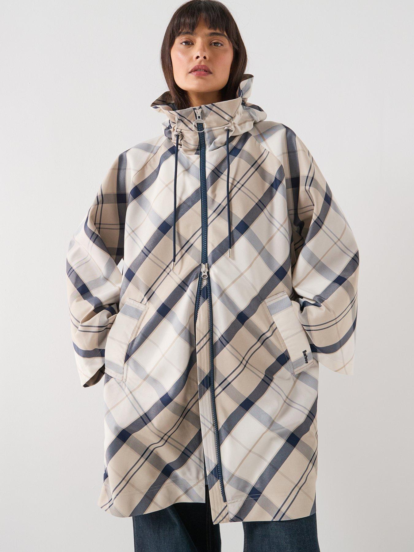 Image 1 of 6 of Barbour Kinsale Tartan Showerproof Cape - Navy