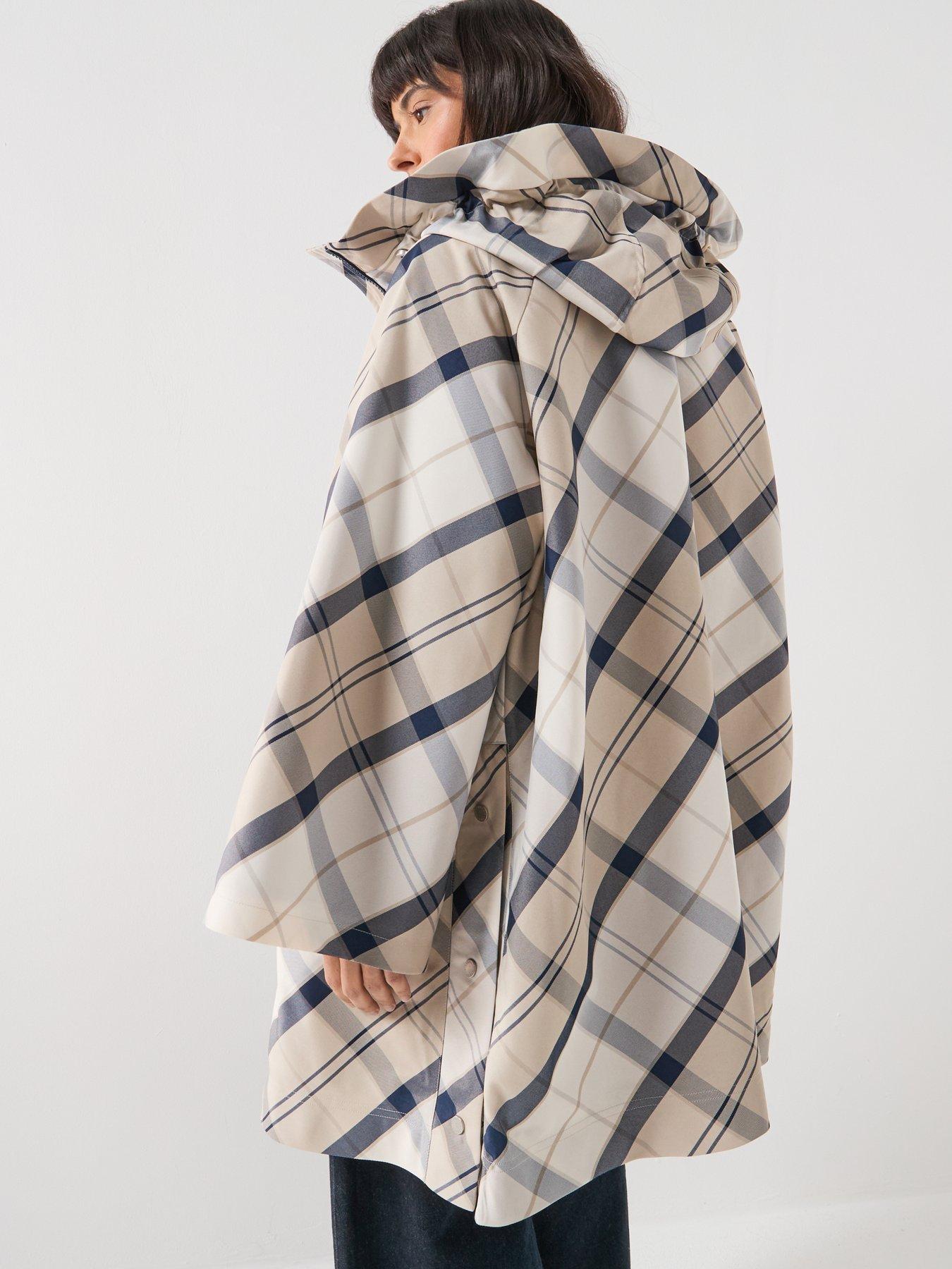Image 2 of 6 of Barbour Kinsale Tartan Showerproof Cape - Navy