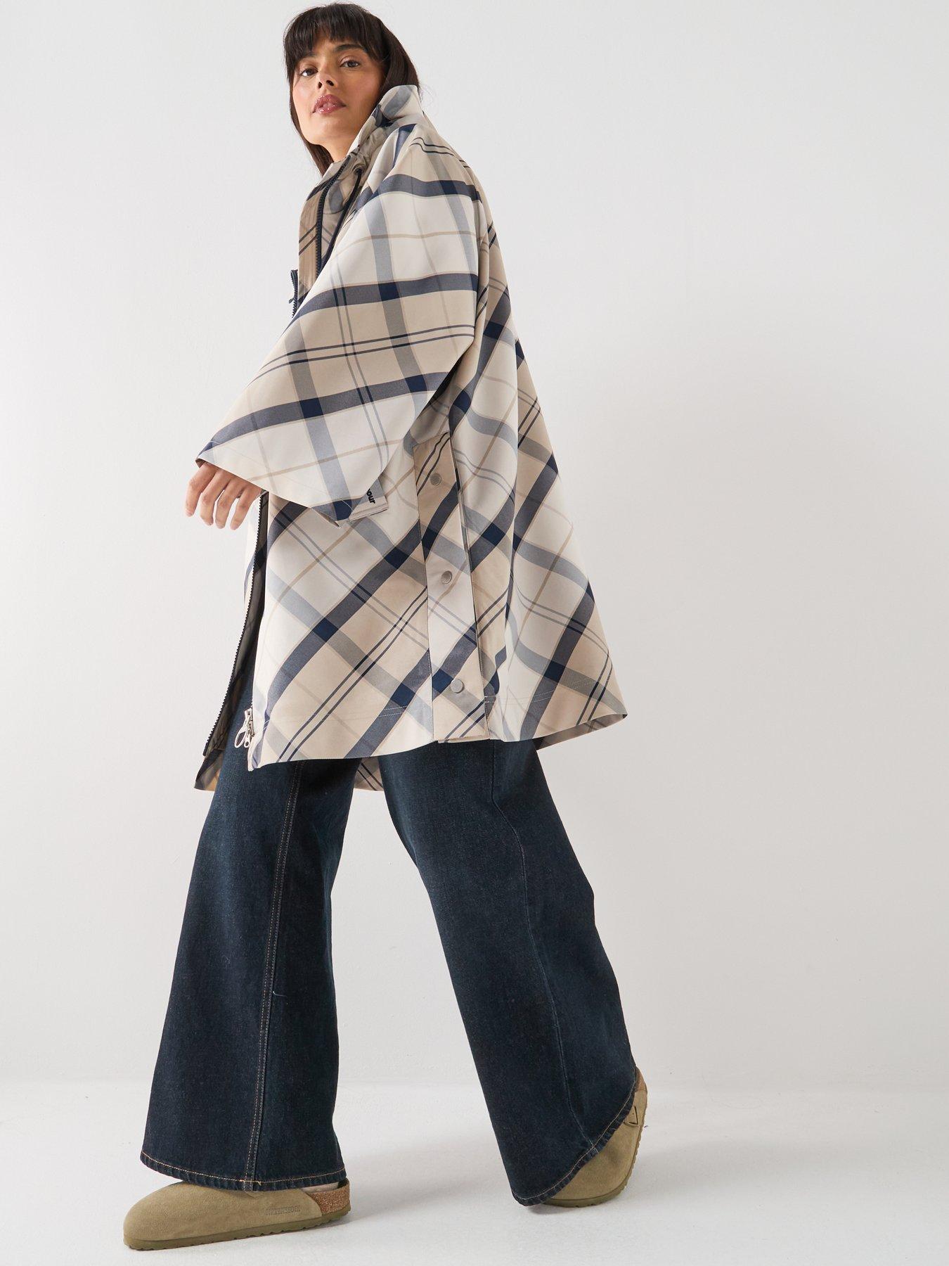 Image 3 of 6 of Barbour Kinsale Tartan Showerproof Cape - Navy