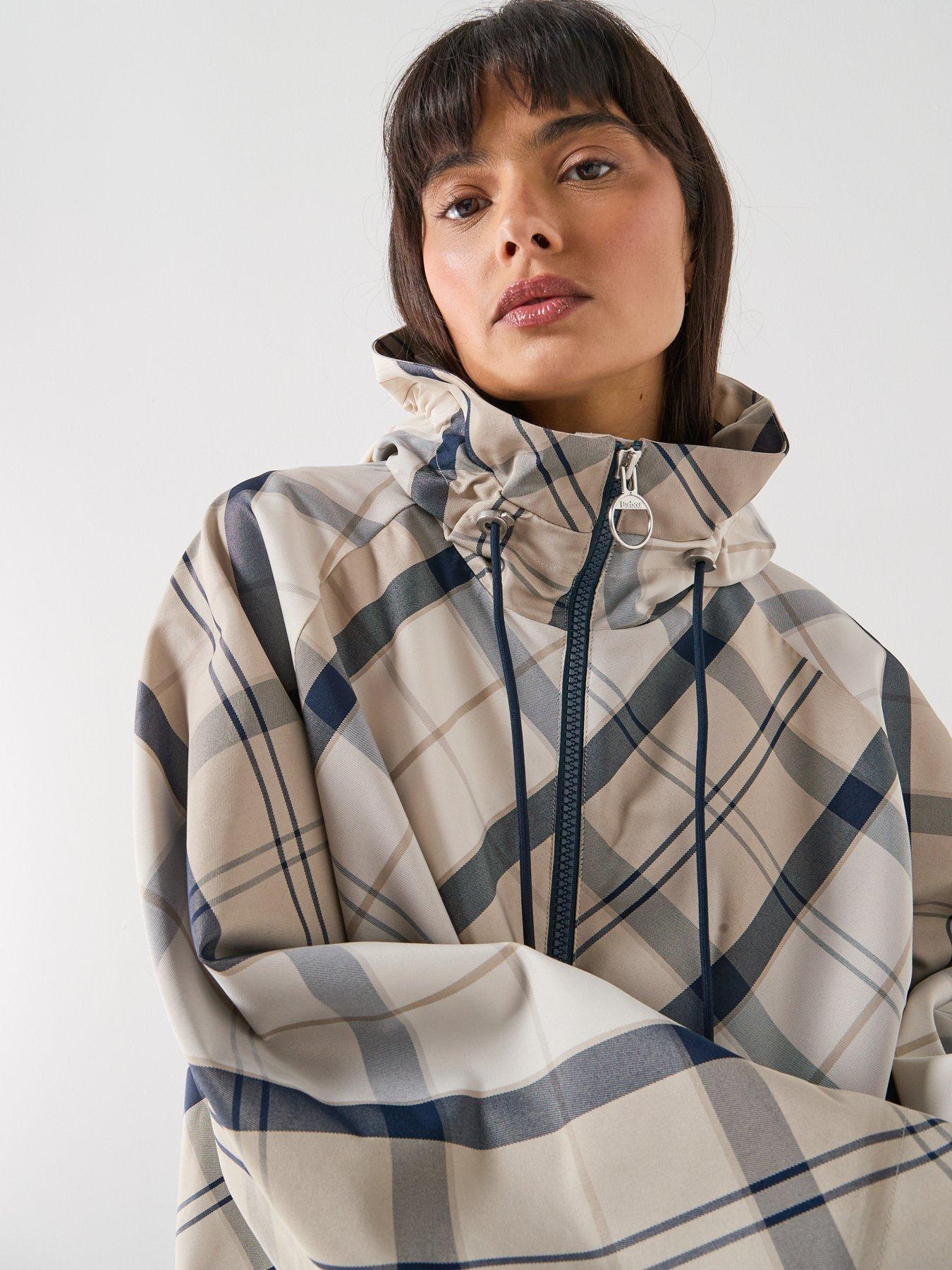 Image 4 of 6 of Barbour Kinsale Tartan Showerproof Cape - Navy