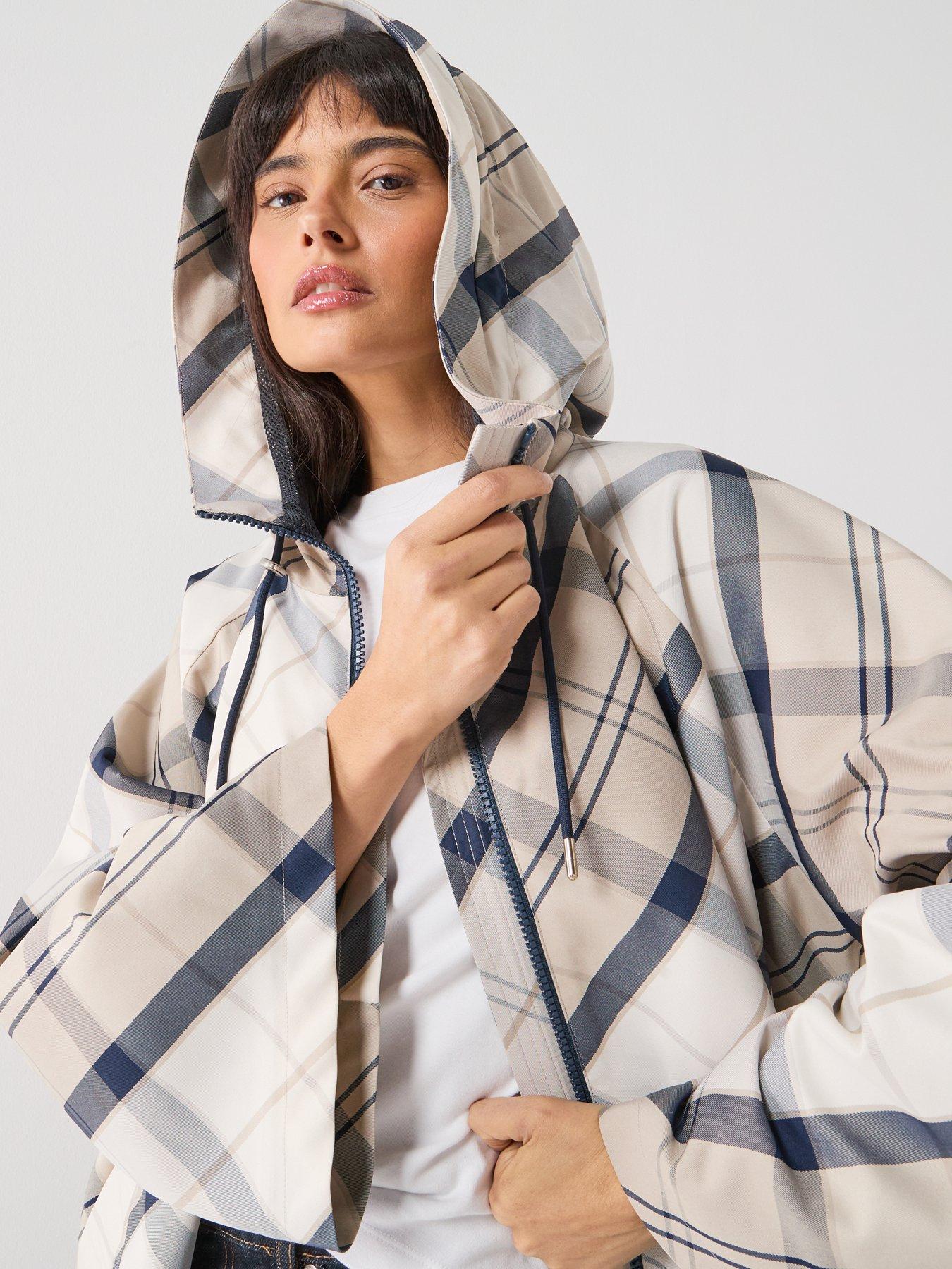 Image 5 of 6 of Barbour Kinsale Tartan Showerproof Cape - Navy