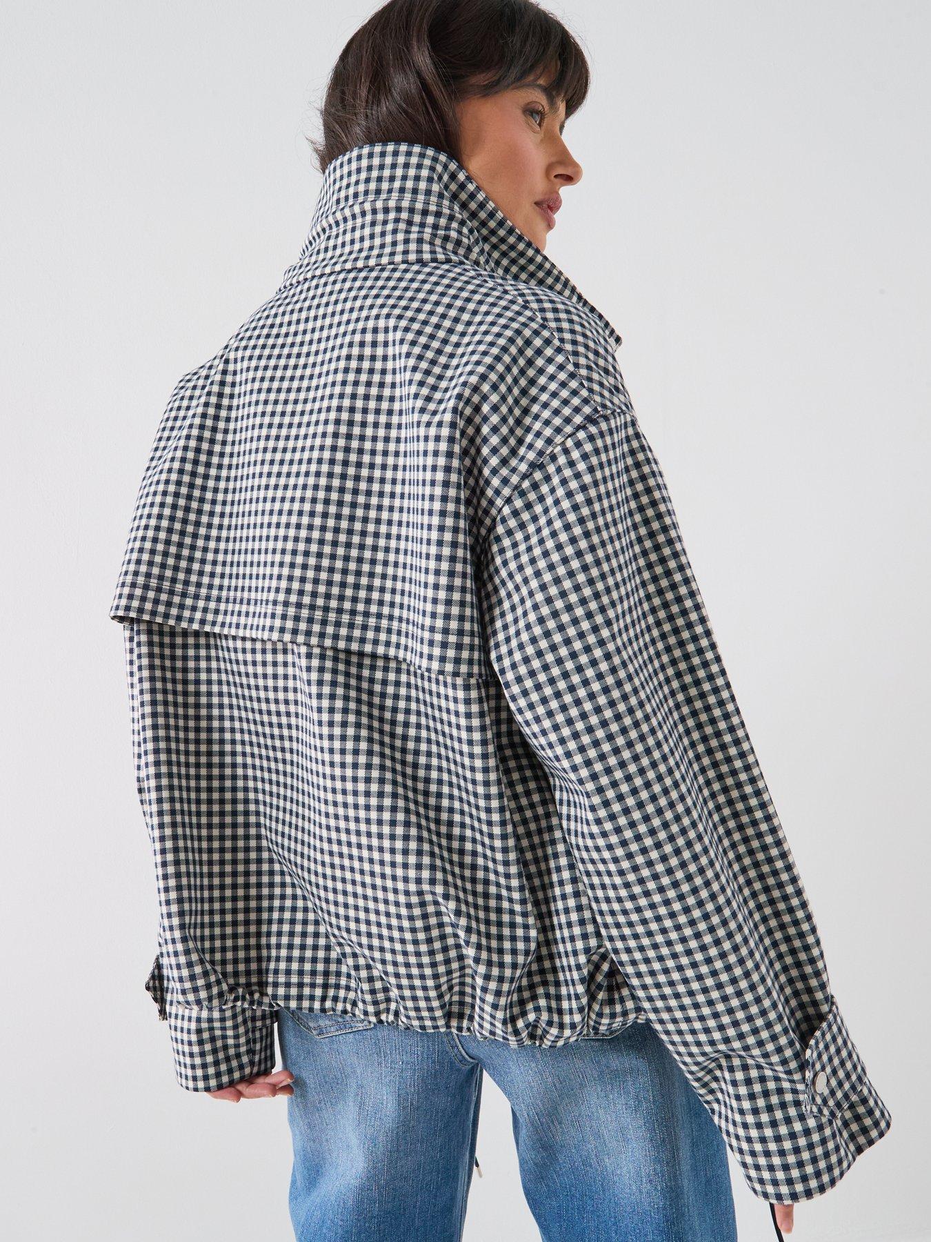 barbour-bronwyn-check-showerproof-jacket-navystillFront
