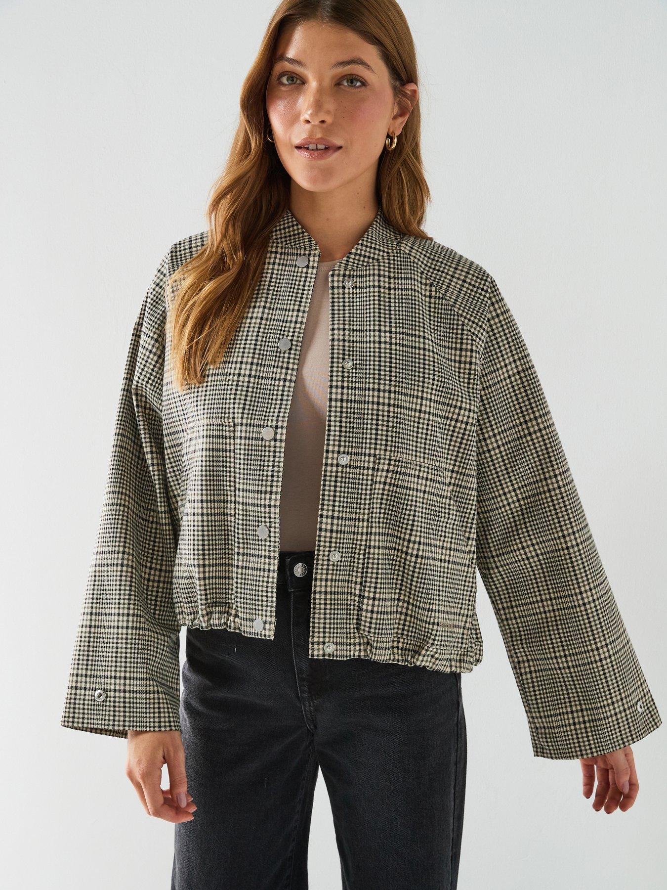 Image 1 of 7 of Barbour Leyburn Check Showerproof Bomber Jacket - Green