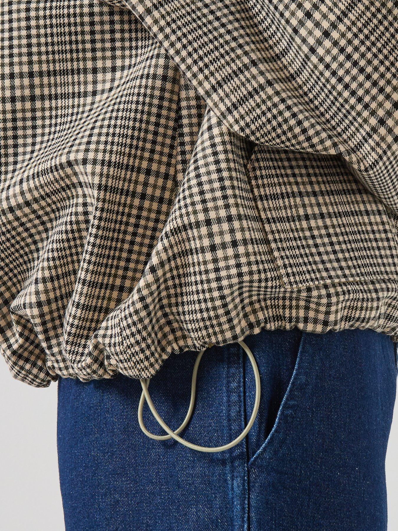 Image 7 of 7 of Barbour Leyburn Check Showerproof Bomber Jacket - Green