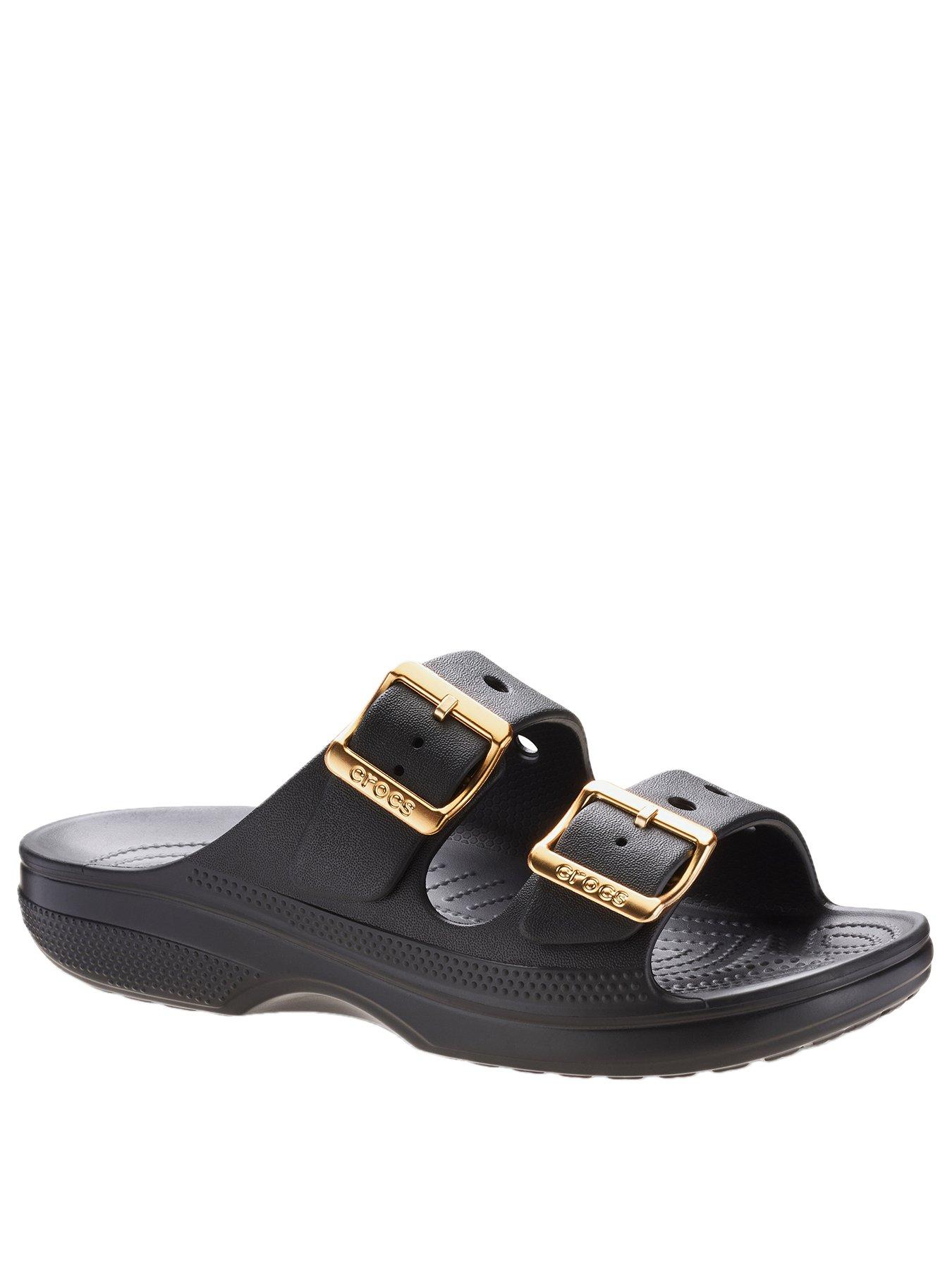 Image 2 of 6 of Crocs Classic Metallic Buckle Sandal - Black
