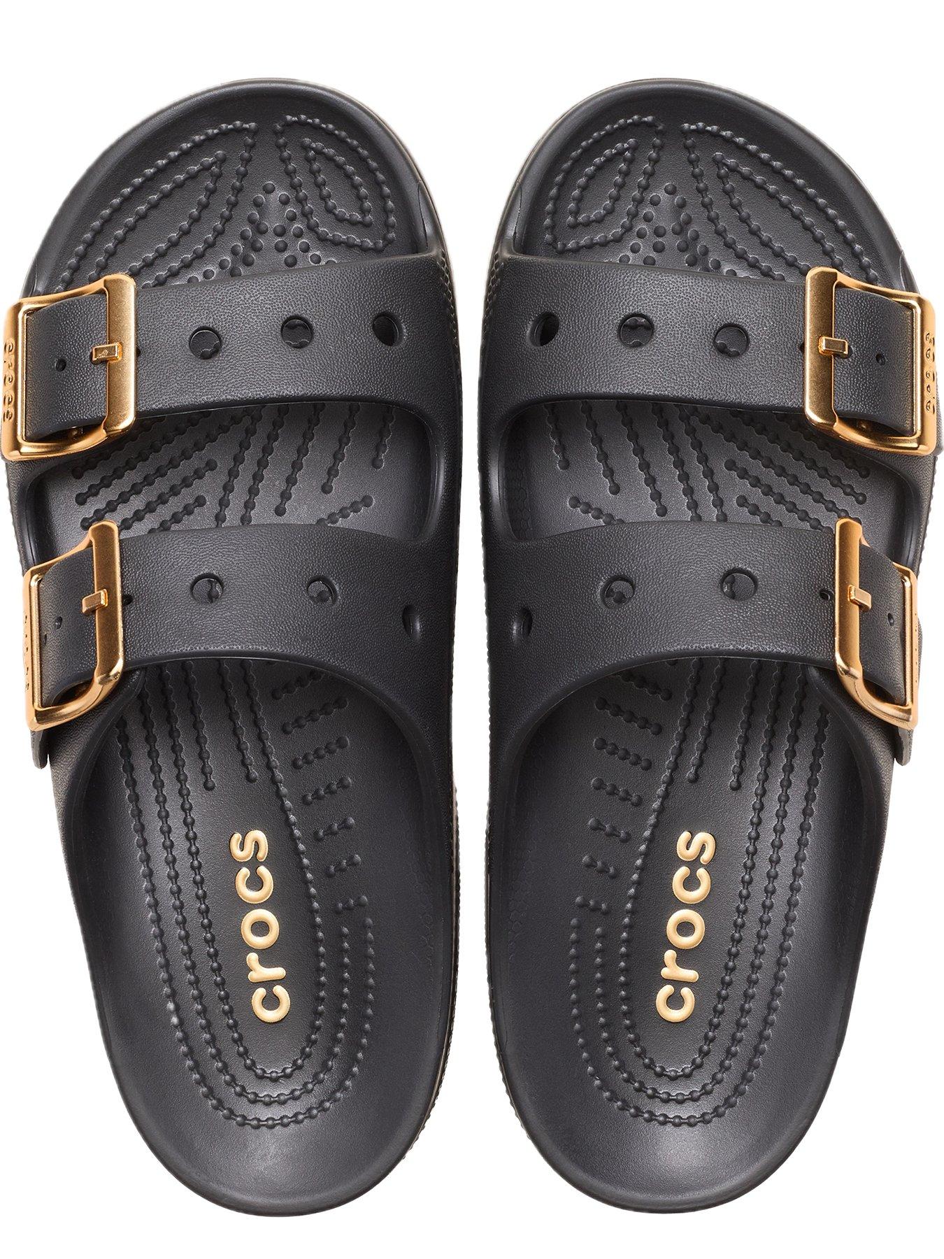 Image 4 of 6 of Crocs Classic Metallic Buckle Sandal - Black