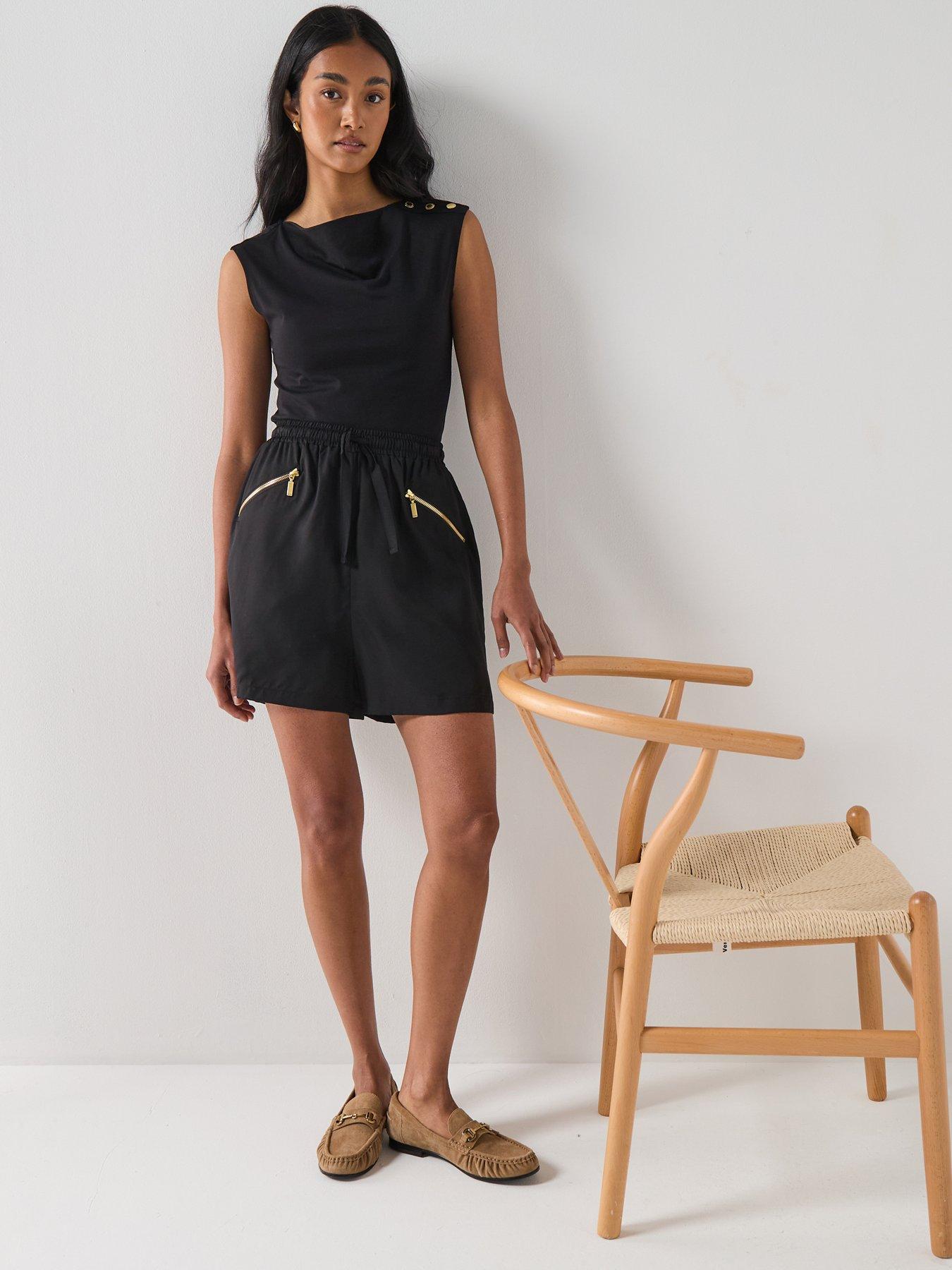Image 1 of 6 of Barbour International Brianna Shorts - Black