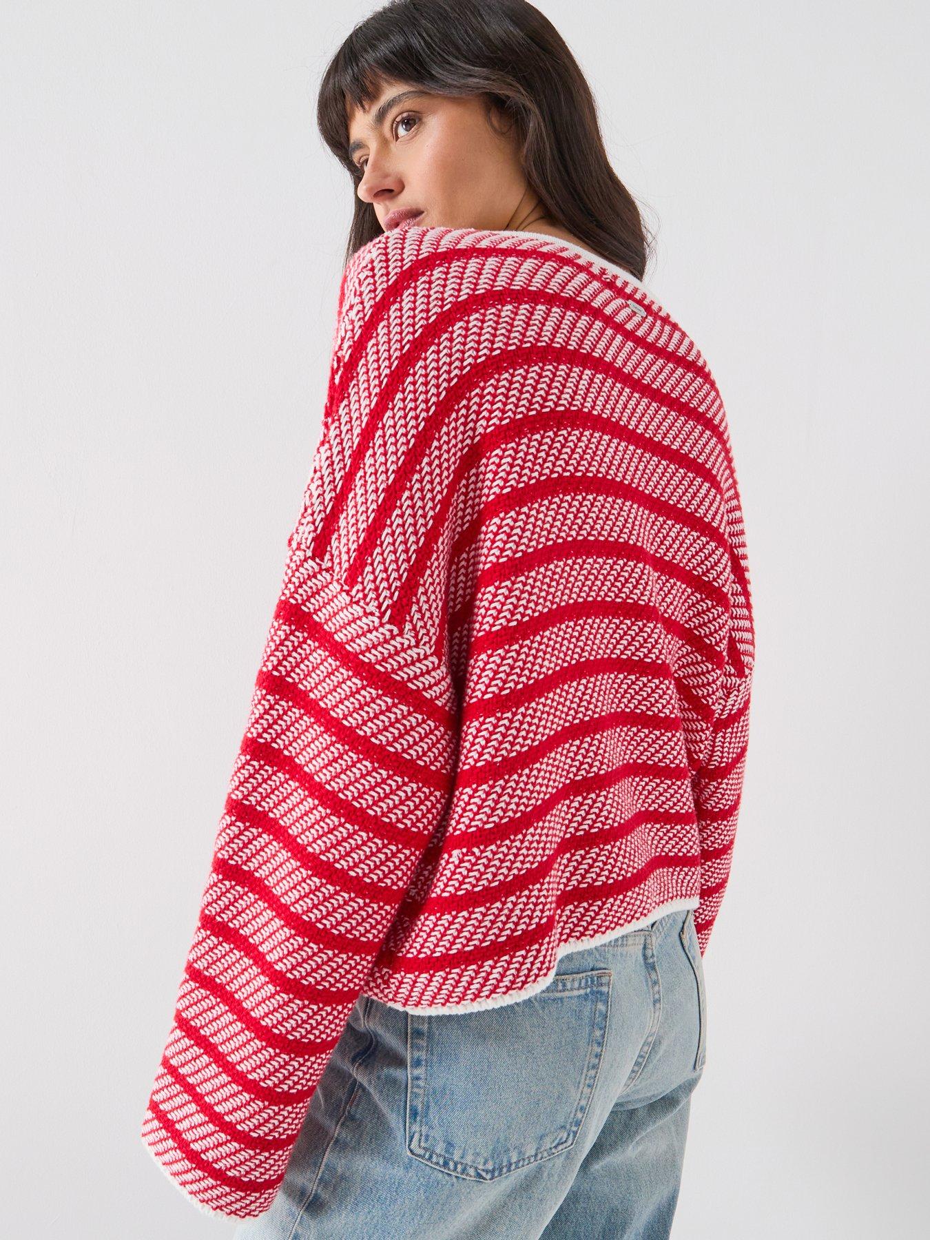 Image 2 of 6 of Barbour Polly Knitted Cardigan - Red