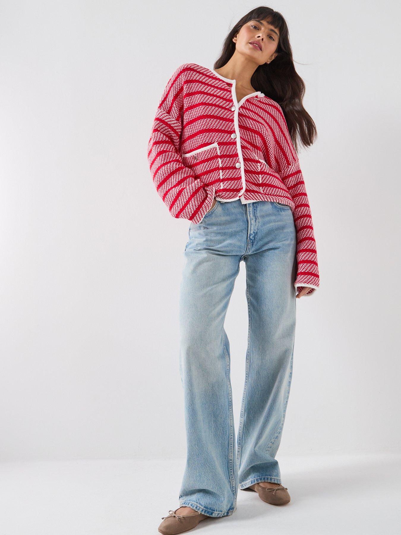 Image 3 of 6 of Barbour Polly Knitted Cardigan - Red