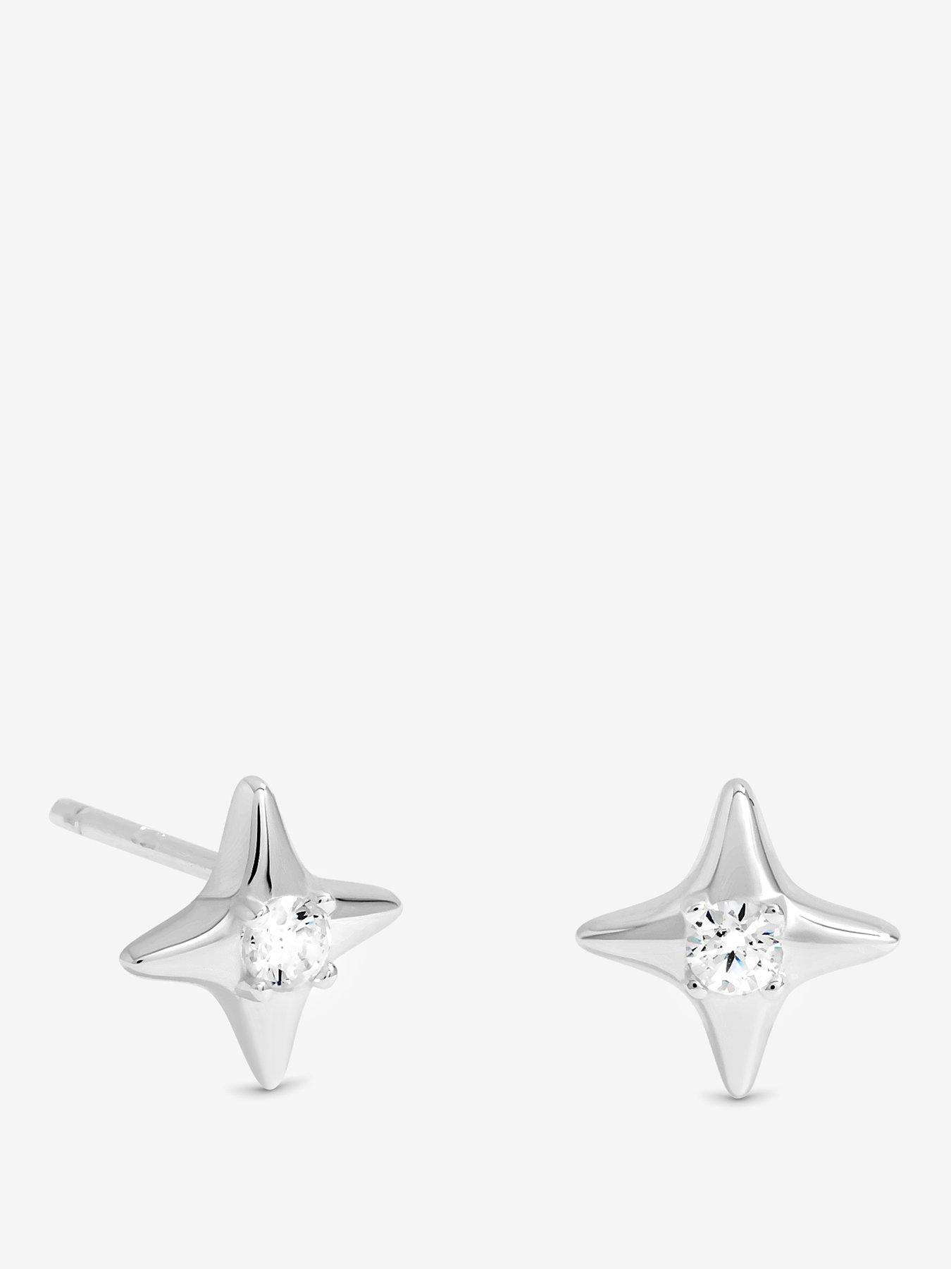 Image 1 of 2 of Jon Richard Simply Silver Sterling Silver 925 Cubic Zirconia Celestial Mini Stud Earrings