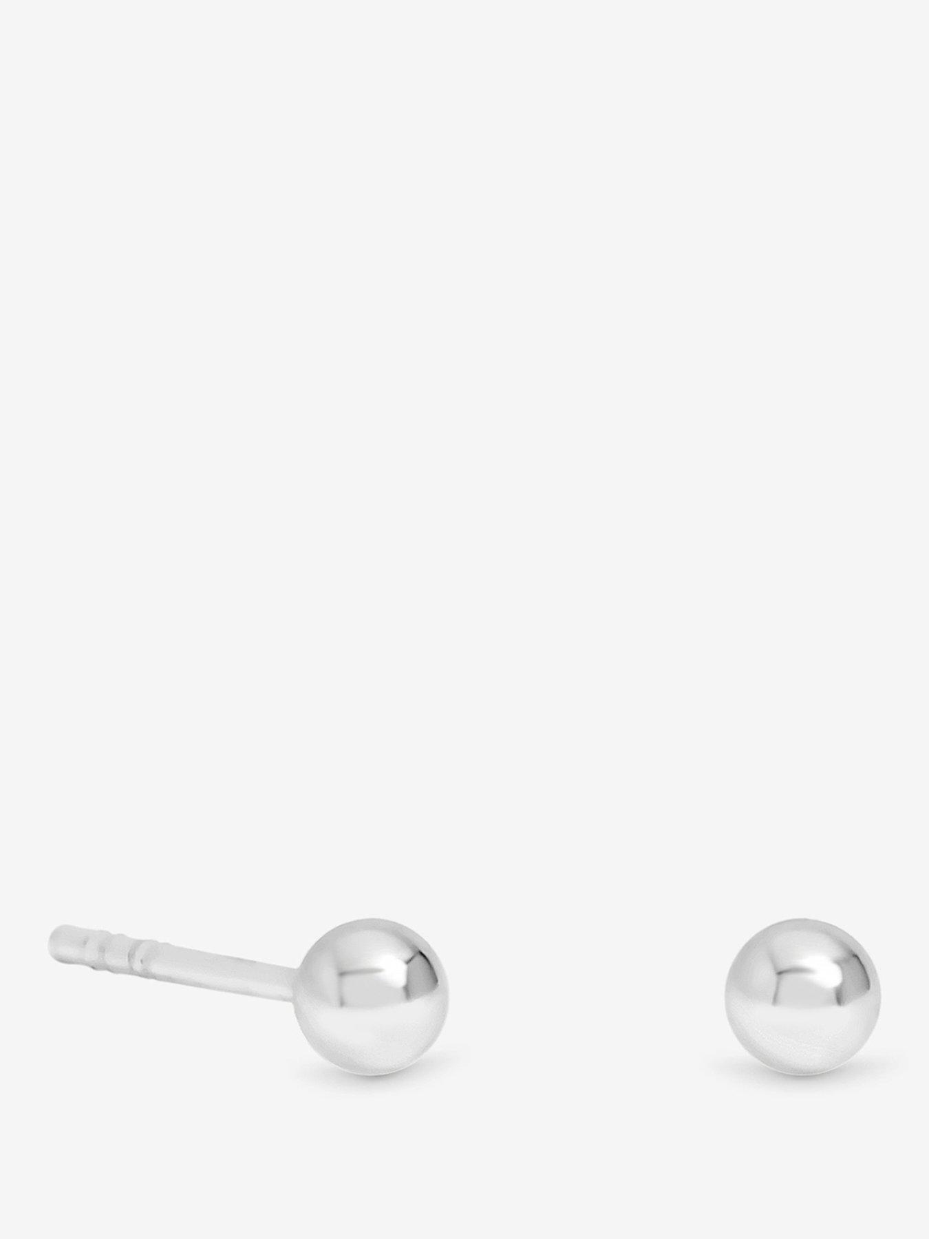 Jon Richard Simply Silver Sterling Silver 925 Polished Ball Stud Earrings