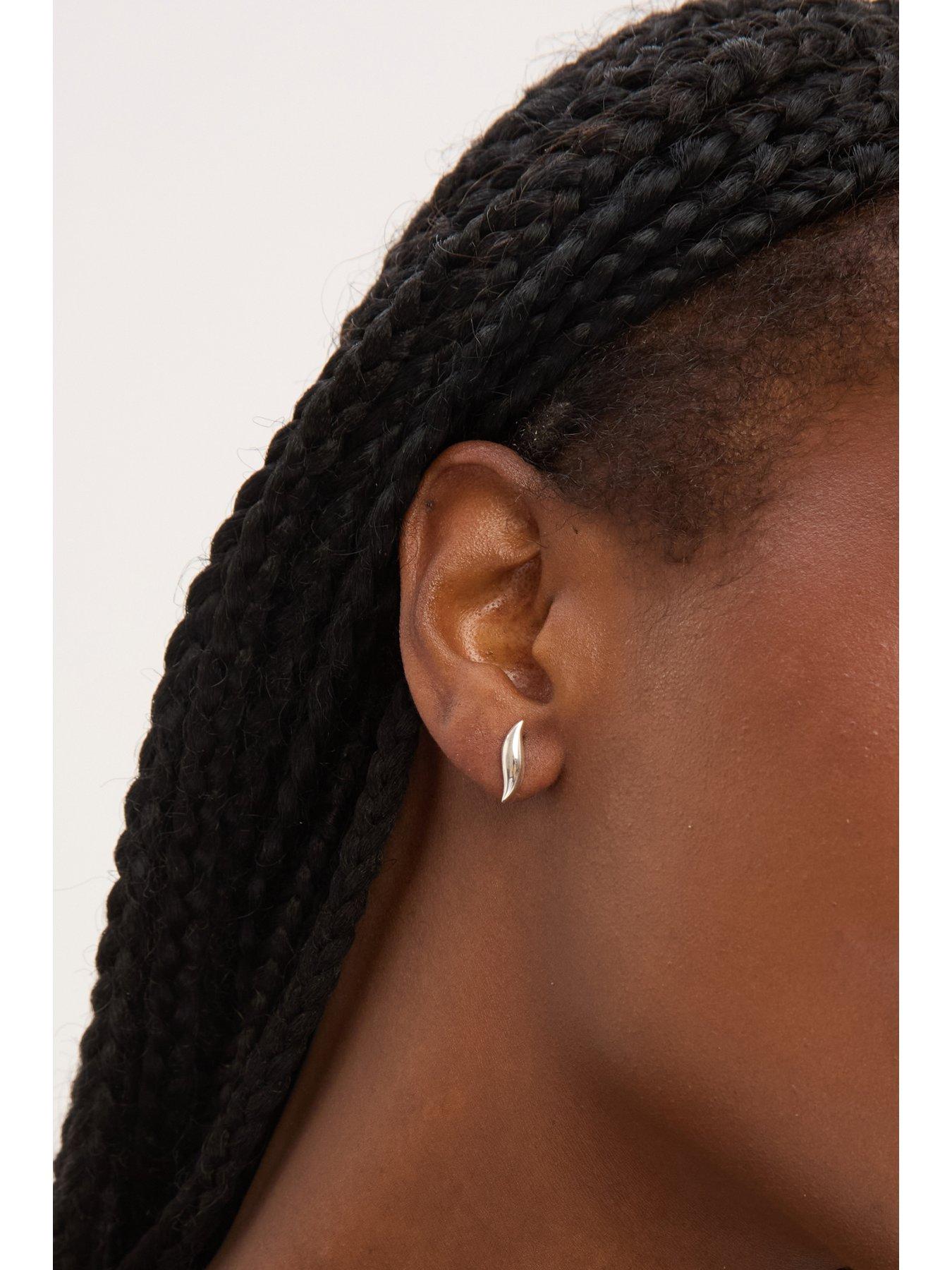Image 2 of 3 of Jon Richard Simply Silver Sterling Silver 925 Polished Wave Stud Earrings