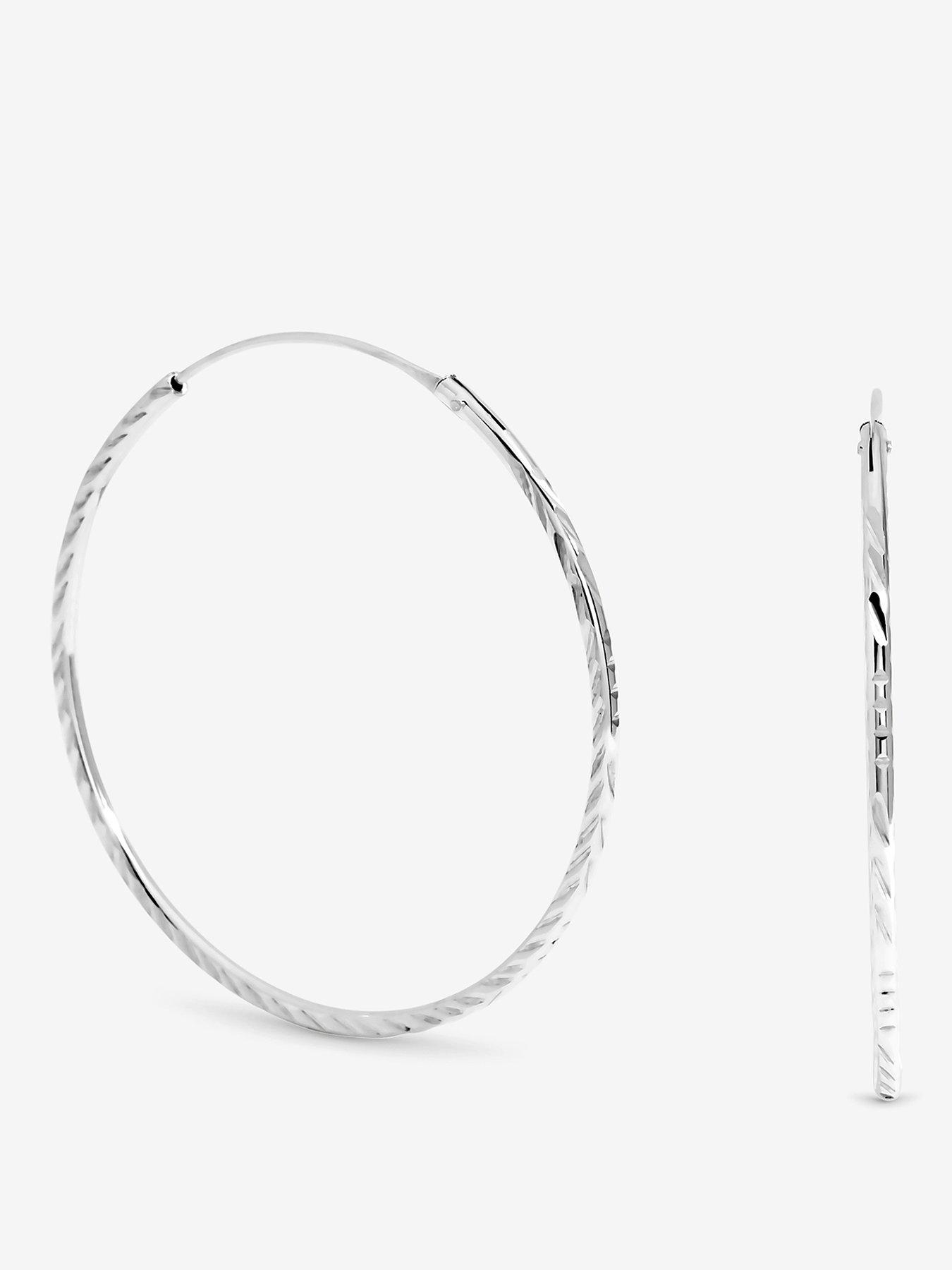 Image 1 of 1 of Jon Richard Simply Silver Sterling Silver 925 Polished Sleeper Hoop Earrings