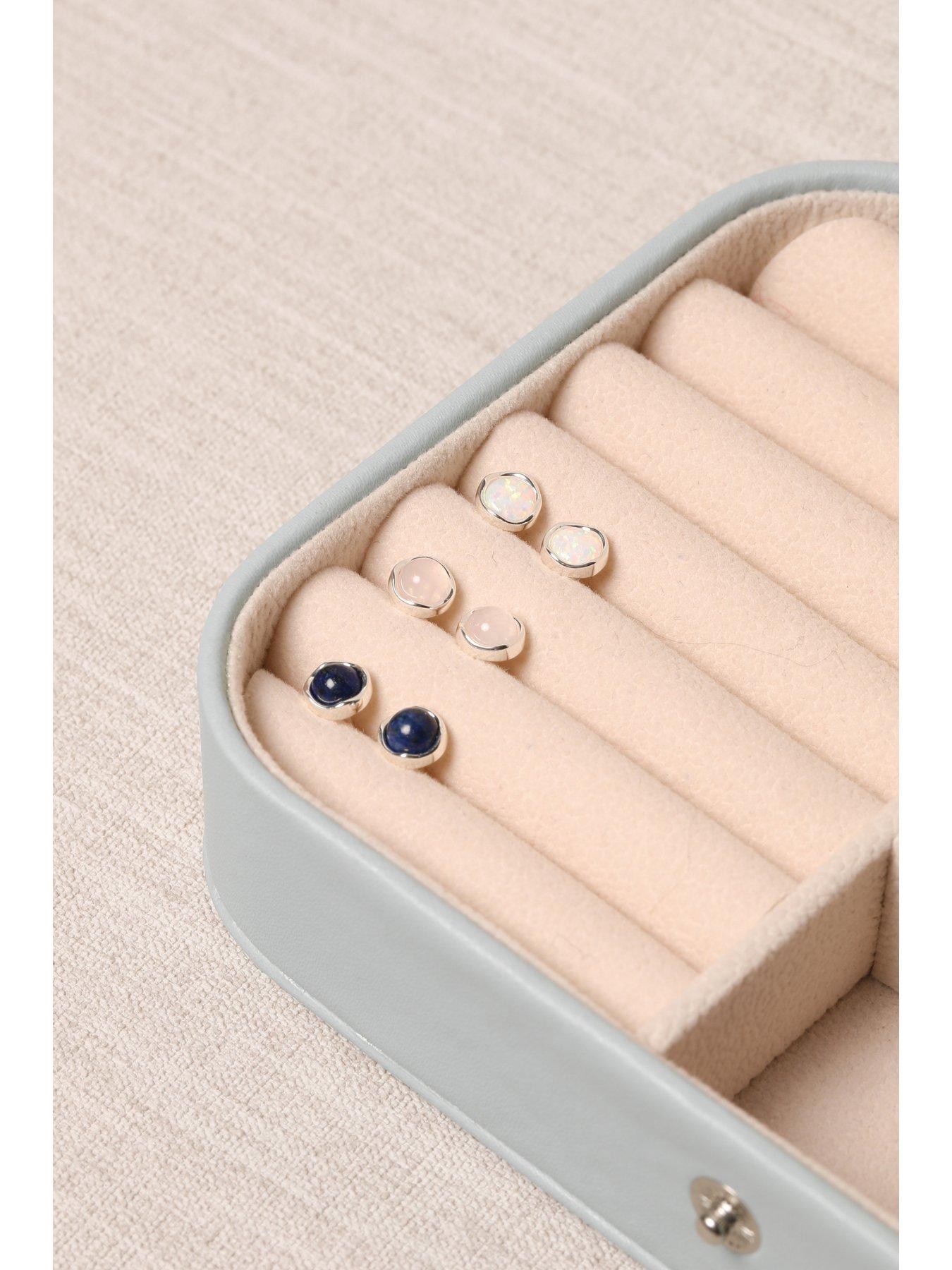 Image 3 of 5 of Jon Richard Simply Silver Sterling Silver 925 Polished Opal Stud Earrings