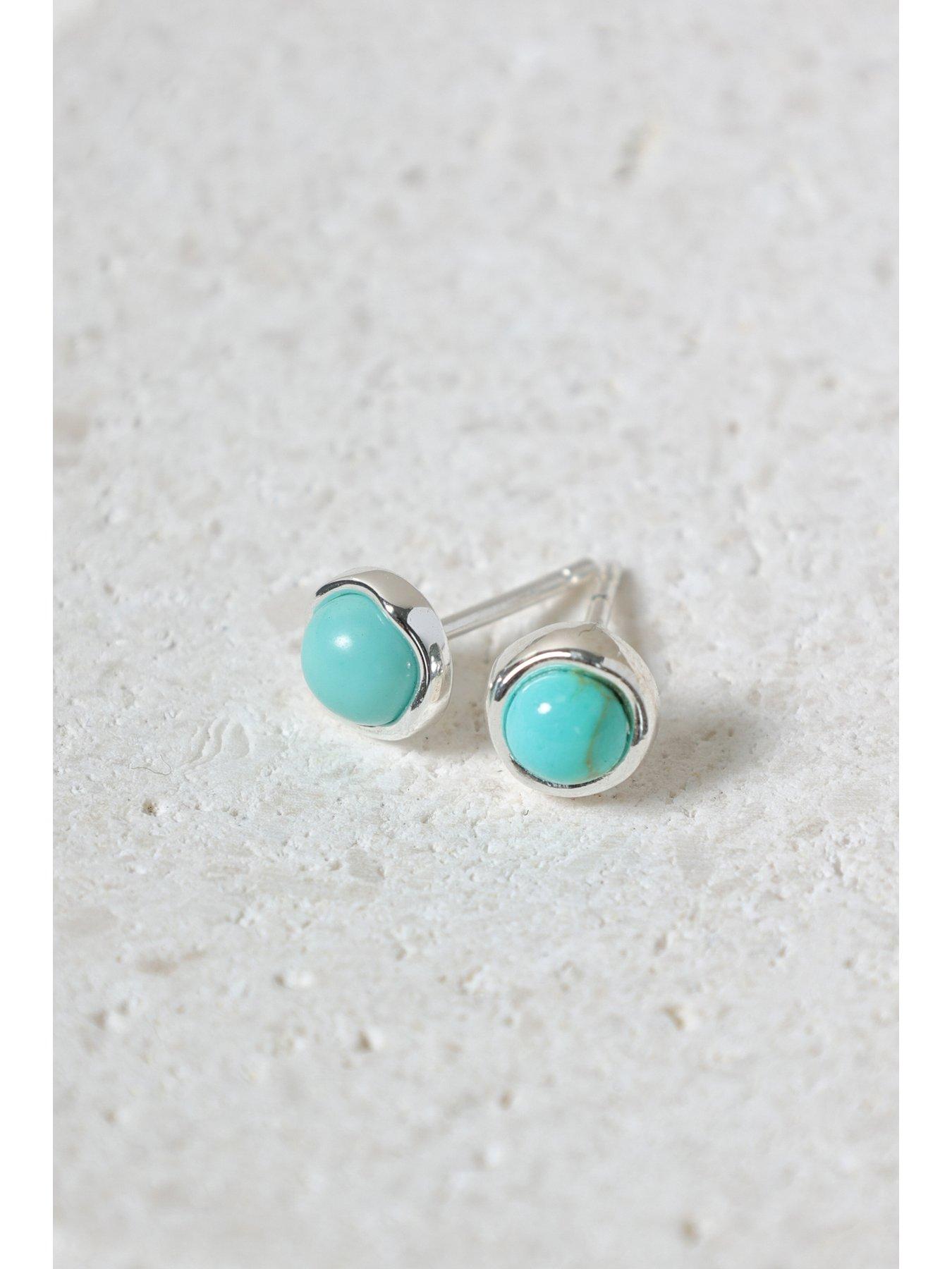 jon-richard-simply-silver-sterling-silver-925-polished-turquoise-stud-earringsback