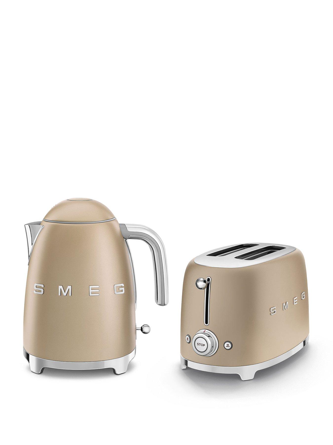 Smeg Smeg EEJB343 Kettle and 2 Slice Toaster, Matte Champagne