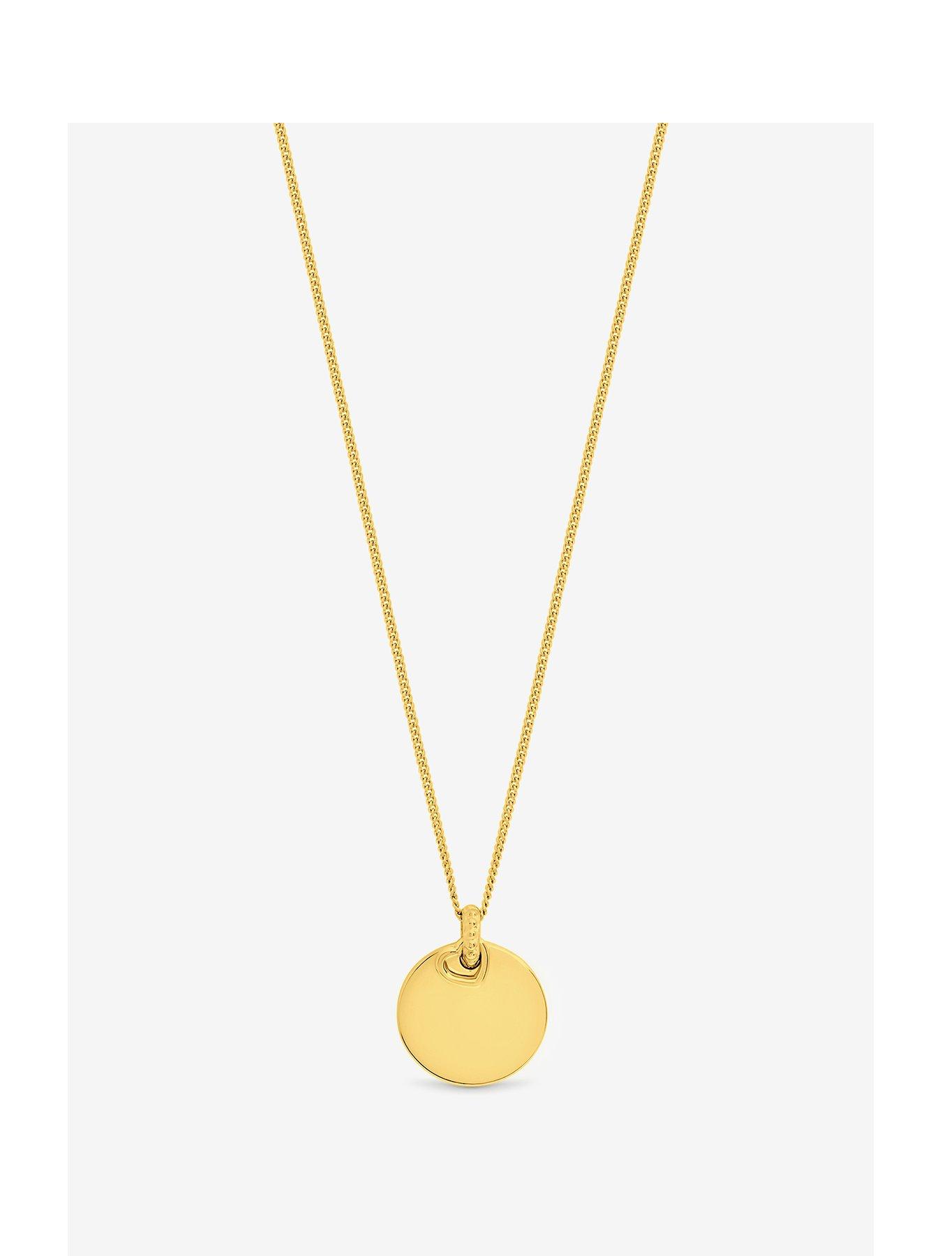 Image 1 of 1 of Jon Richard Simply Silver 14ct Real Gold Plated Sterling Silver Polished Heart Charm Pendant