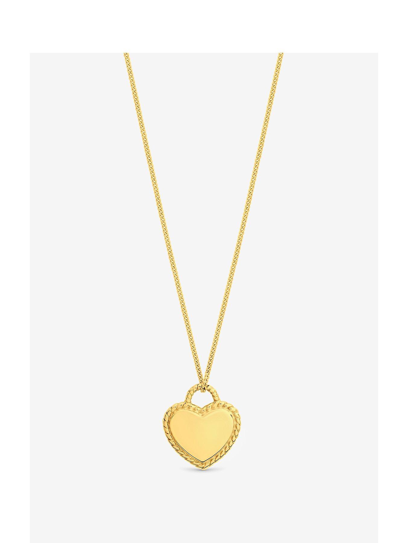 Image 1 of 1 of Jon Richard Simply Silver 14ct Real Gold Plated Sterling Silver Polished Beaded Heart Pendant