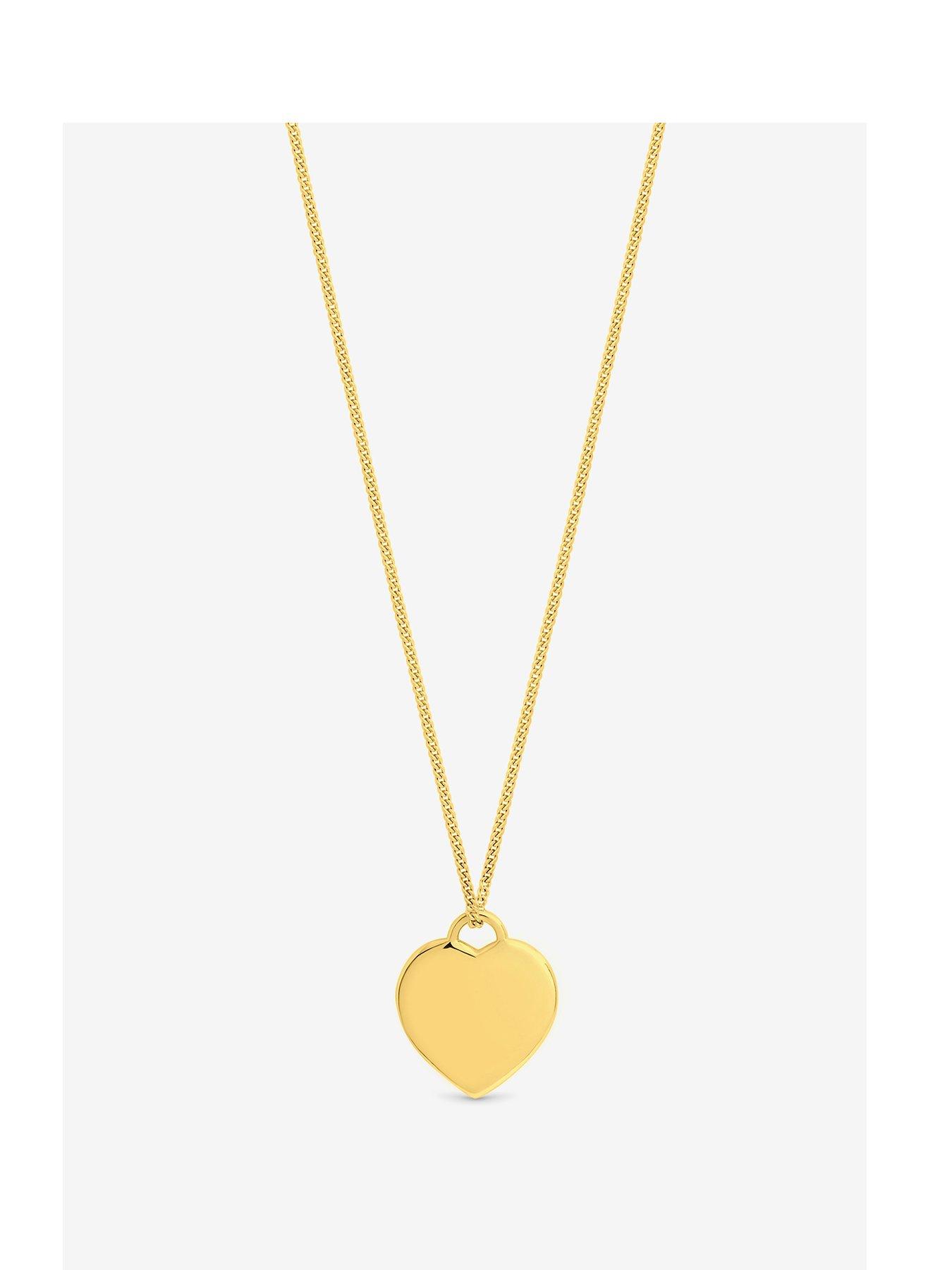 Image 1 of 1 of Jon Richard Simply Silver 14ct Real Gold Plated Sterling Silver Polished Heart Pendant