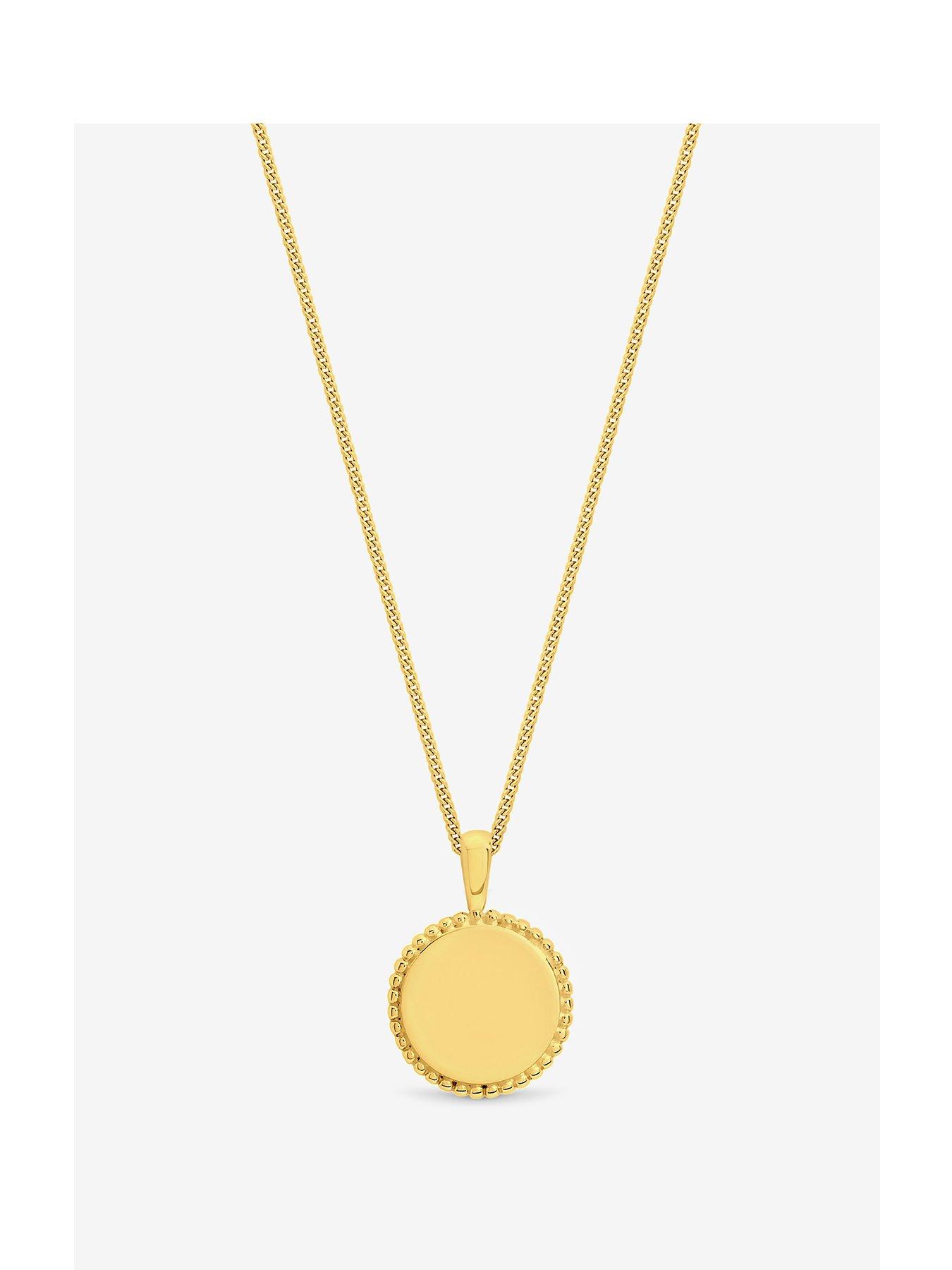 jon-richard-simply-silver-14ct-real-gold-plated-sterling-silver-polished-beaded-edge-round-pendant