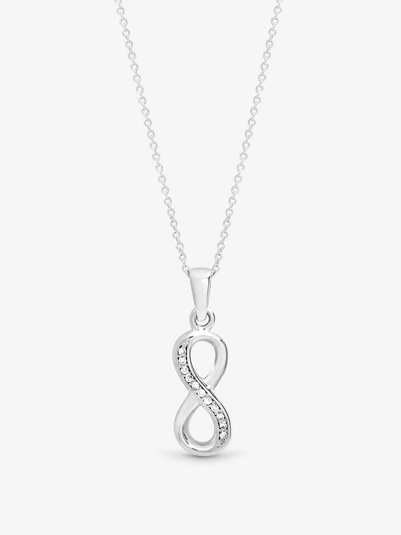 Jon Richard Simply Silver Sterling Silver 925 Cubic Zirconia Infinity Pendant