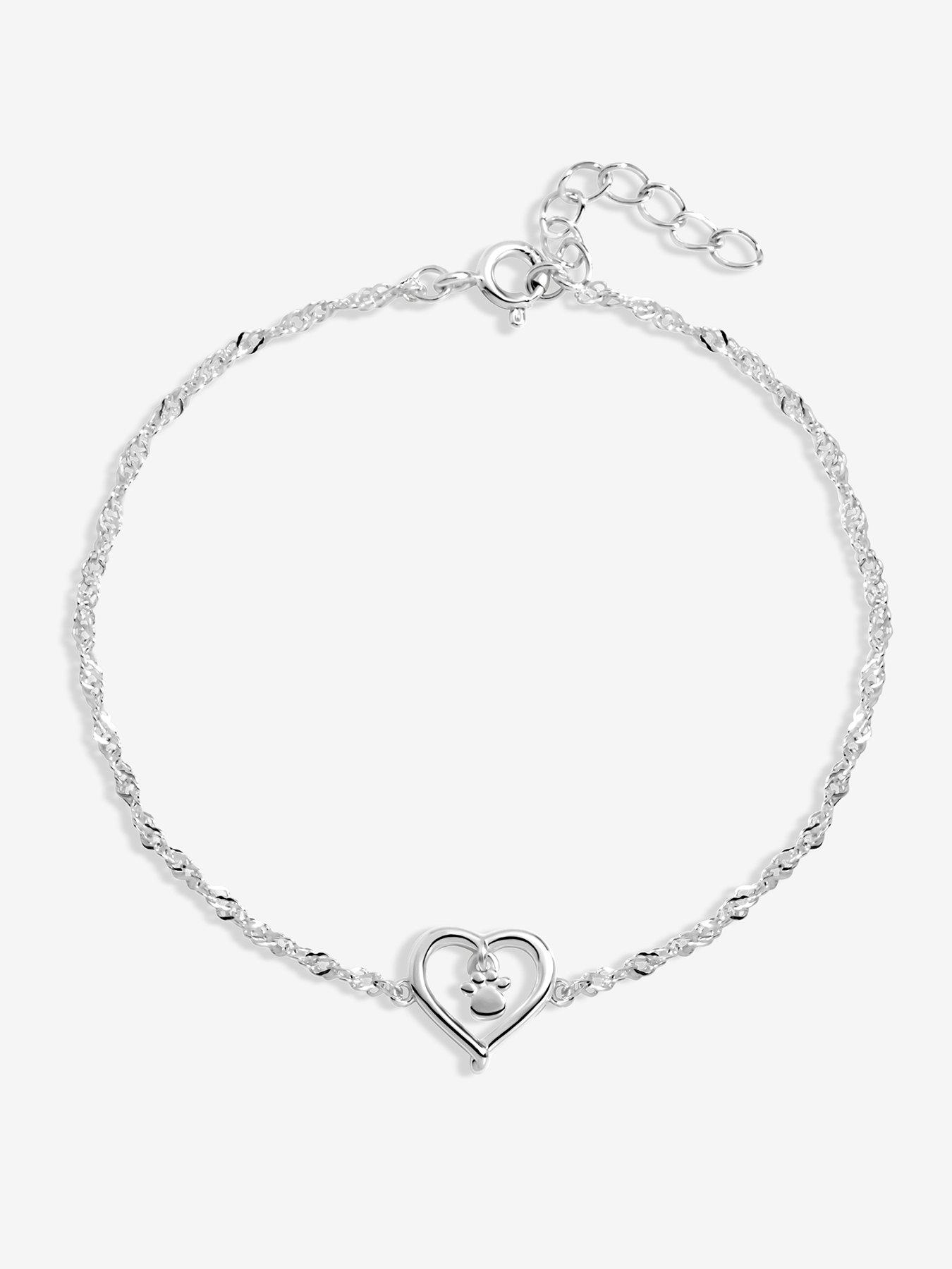 Image 1 of 1 of Jon Richard Simply Silver Sterling Silver 925 Polished Paw print Bracelet